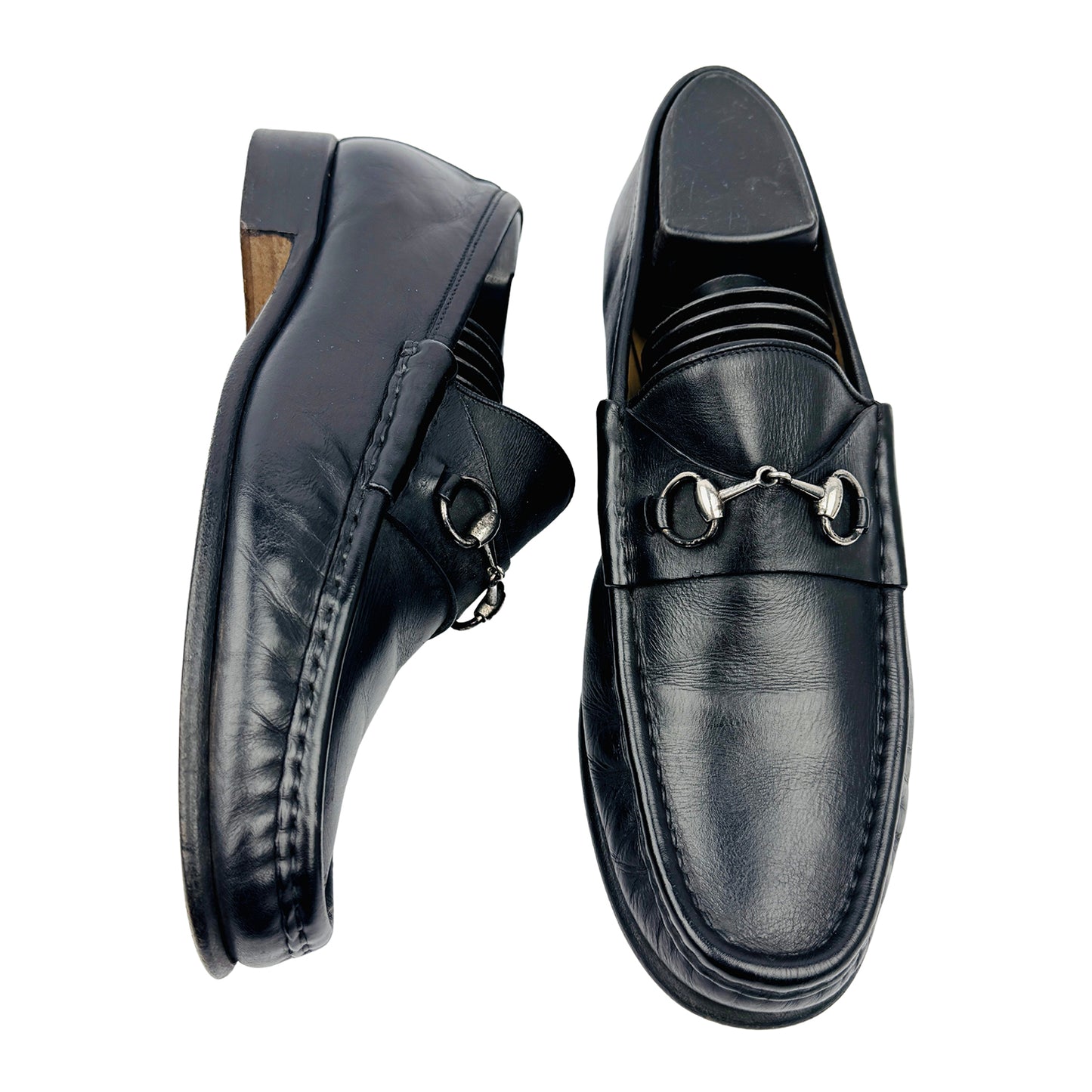 Gucci Men's Black Leather Horsebit Loafers (Size 40/40.5)