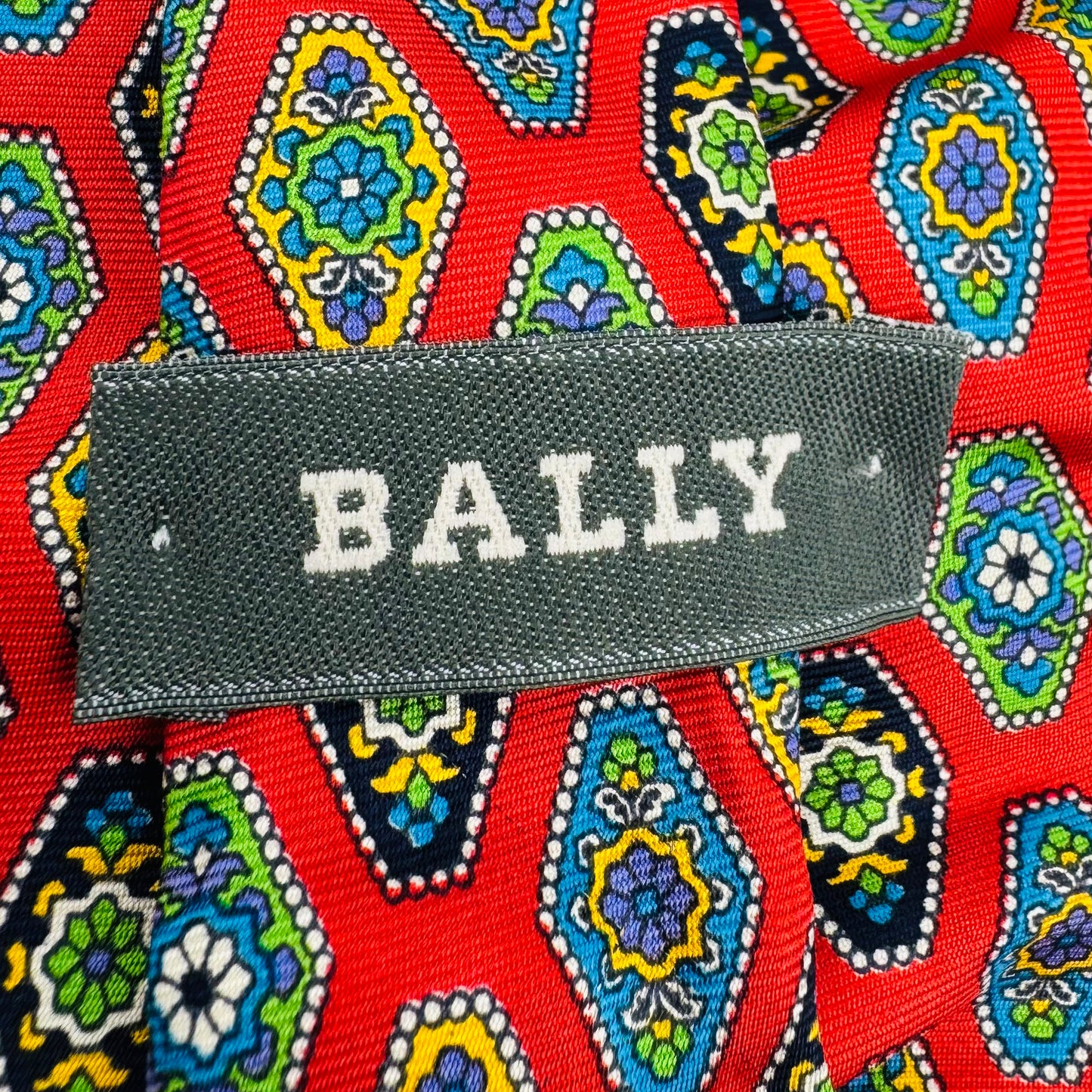 Bally Bright Red 'Medallion Pattern' Tie (Size Regular)