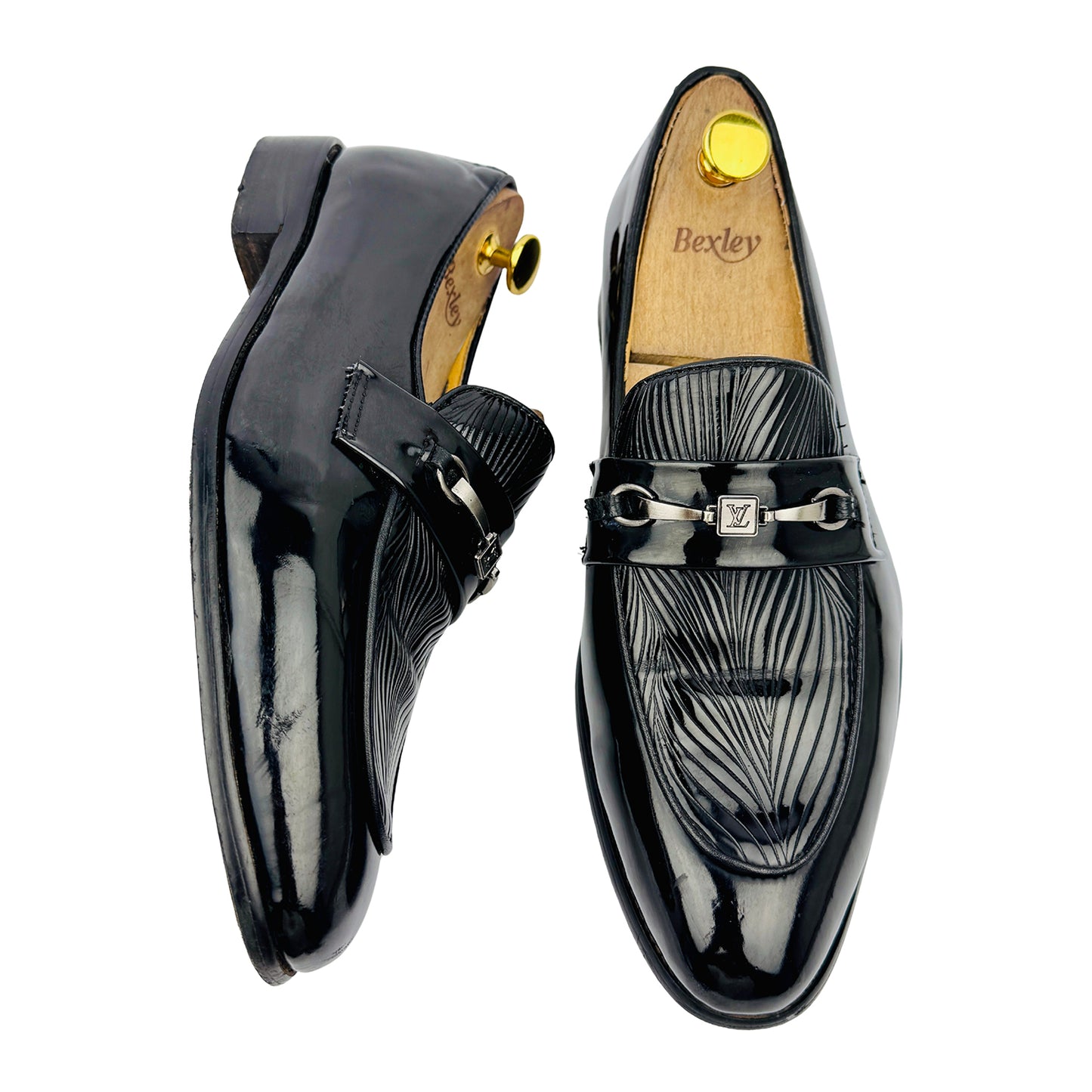 Louis Vuitton Men's Black Patent Leather Loafers (Size 42.5)