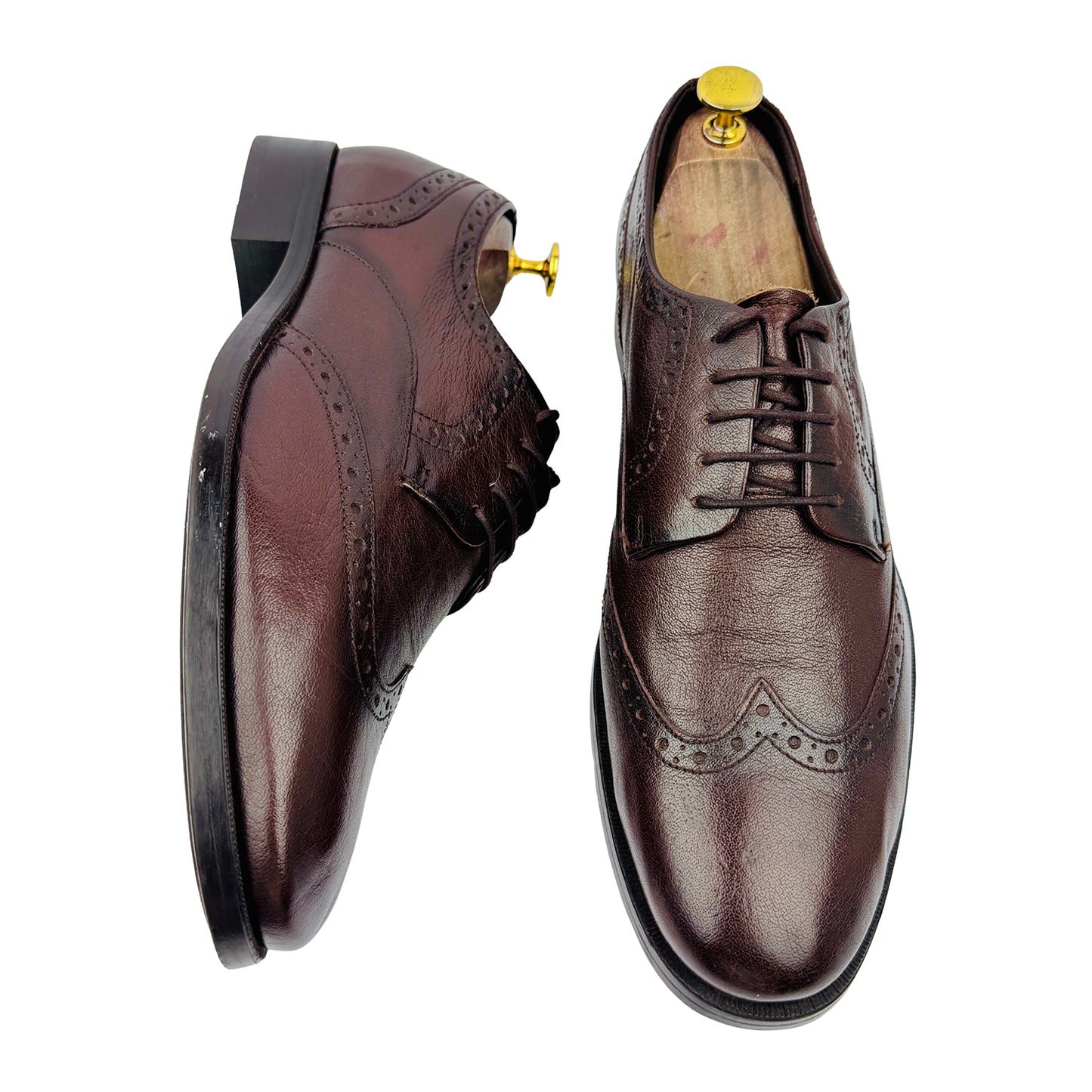 Zara Men's Brown Leather Derby Shoes (Size 42.5/43)