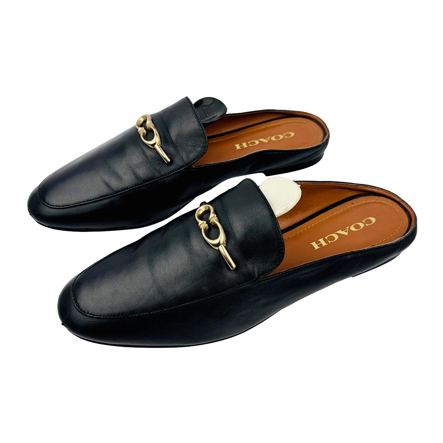 Coach Sienna Black Leather Slides (Size 38) - C5770
