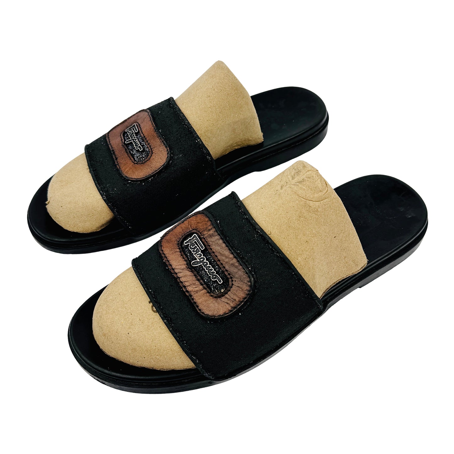 Salvatore Ferragamo Black Italy Made Slippers (Size 41/42)
