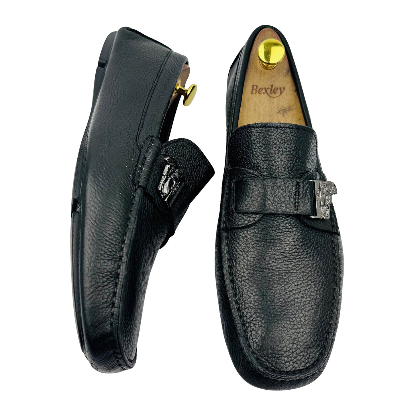 Versace Men's Black Medusa Buckle Driving Loafer (Size 44)
