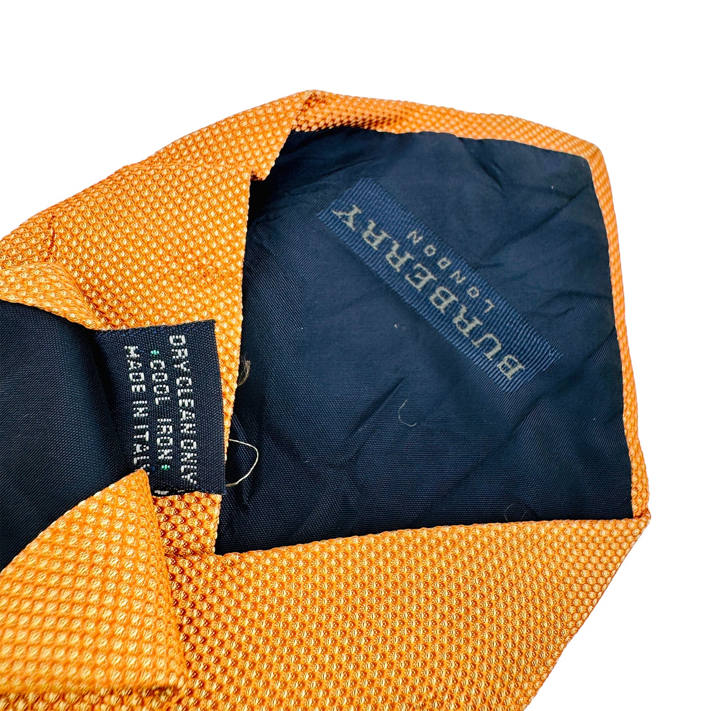 Burberry London Burnt Orange 'Textured Micro-Pattern' Silk Tie