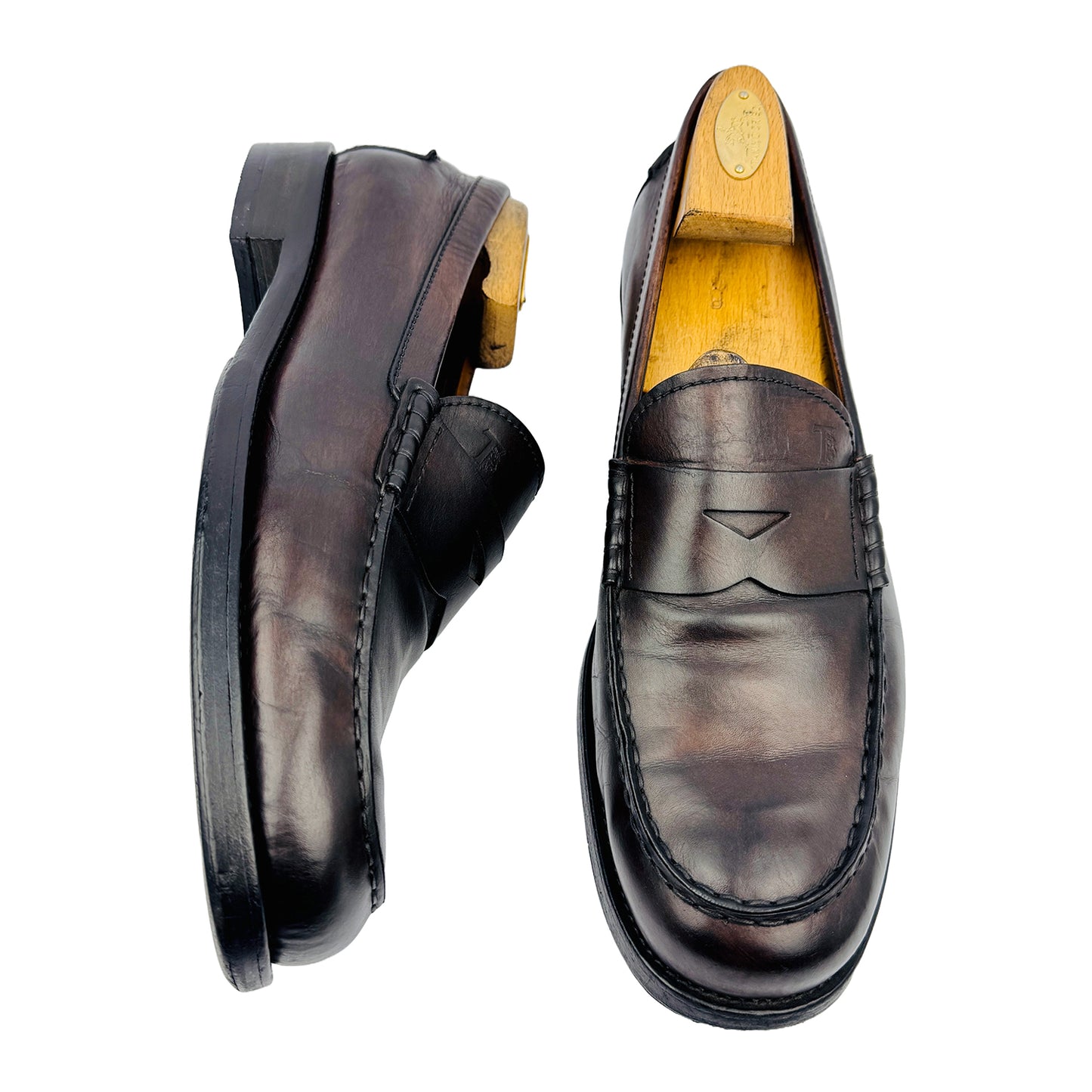 One Front One Cross image of Tod's Men's Brown Leather Loafers (Size 42.5/43)