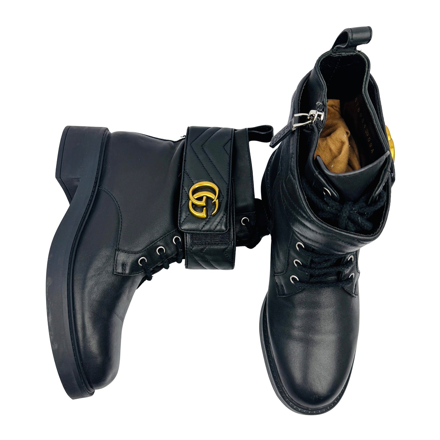 Gucci Marmont Double-G Ankle Leather Boots (Size 39/39.5)
