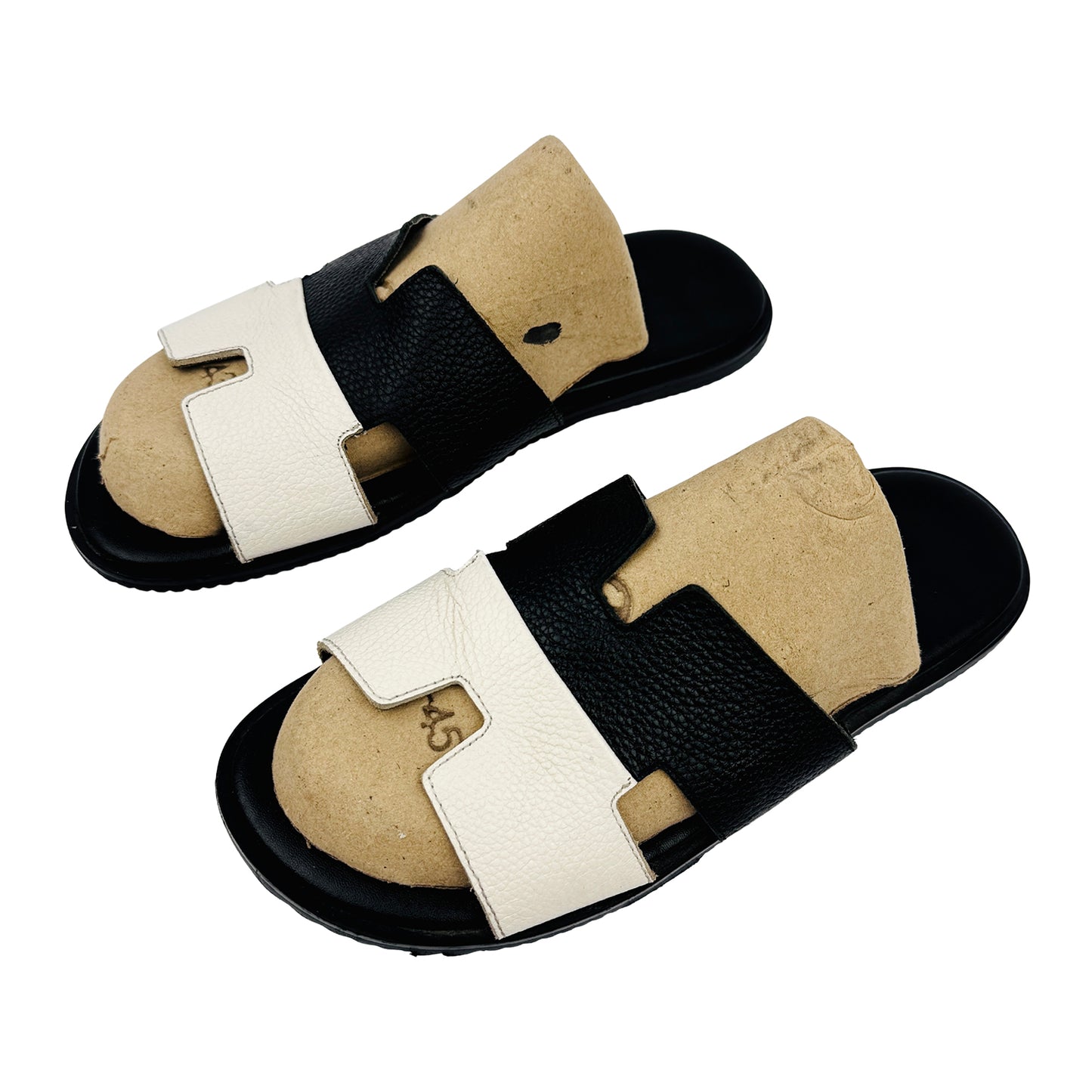 Hermes Izmir 'Black White' Slippers (Size 41/41.5)