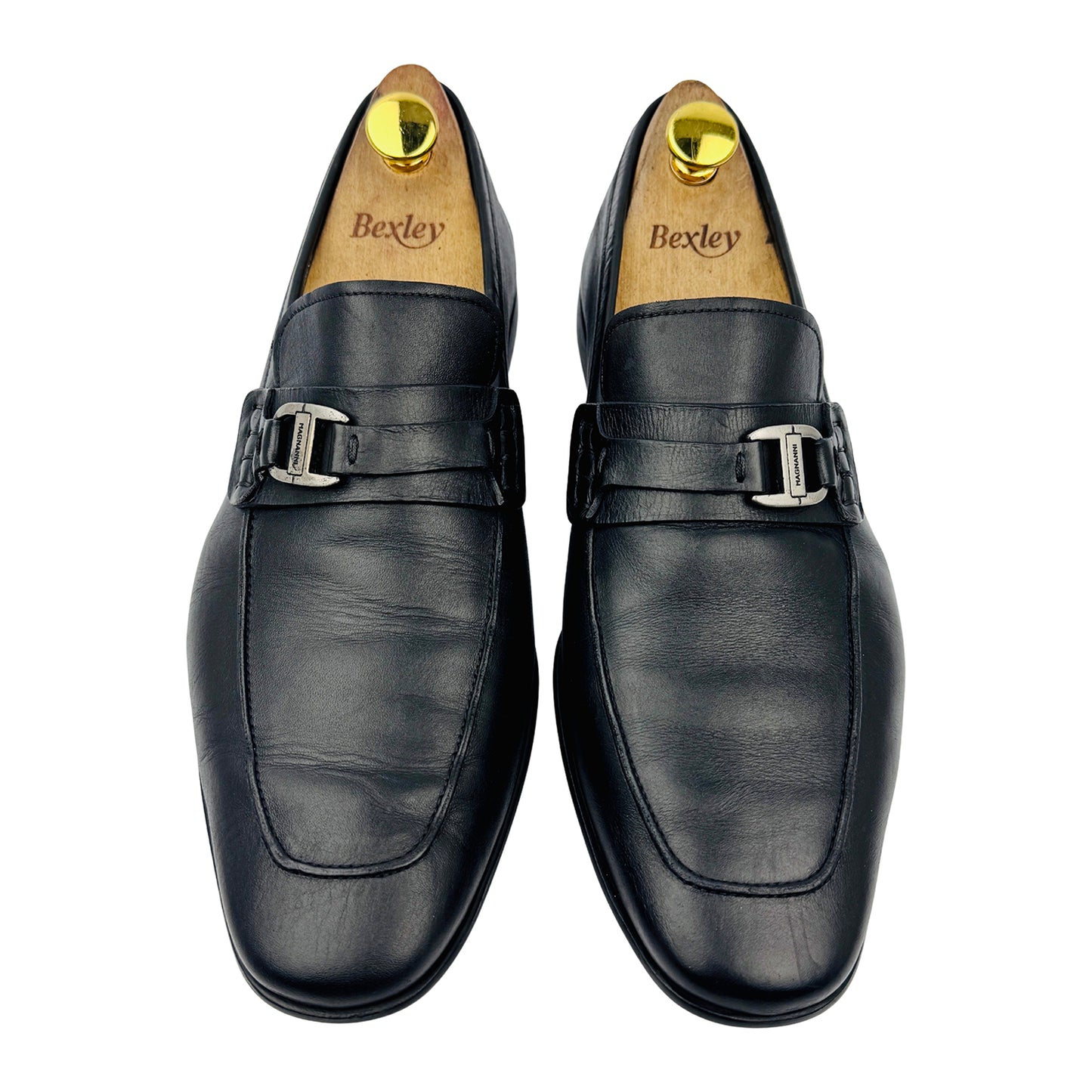 Magnanni Men's Black Leather Loafers (Size 42/42.5)