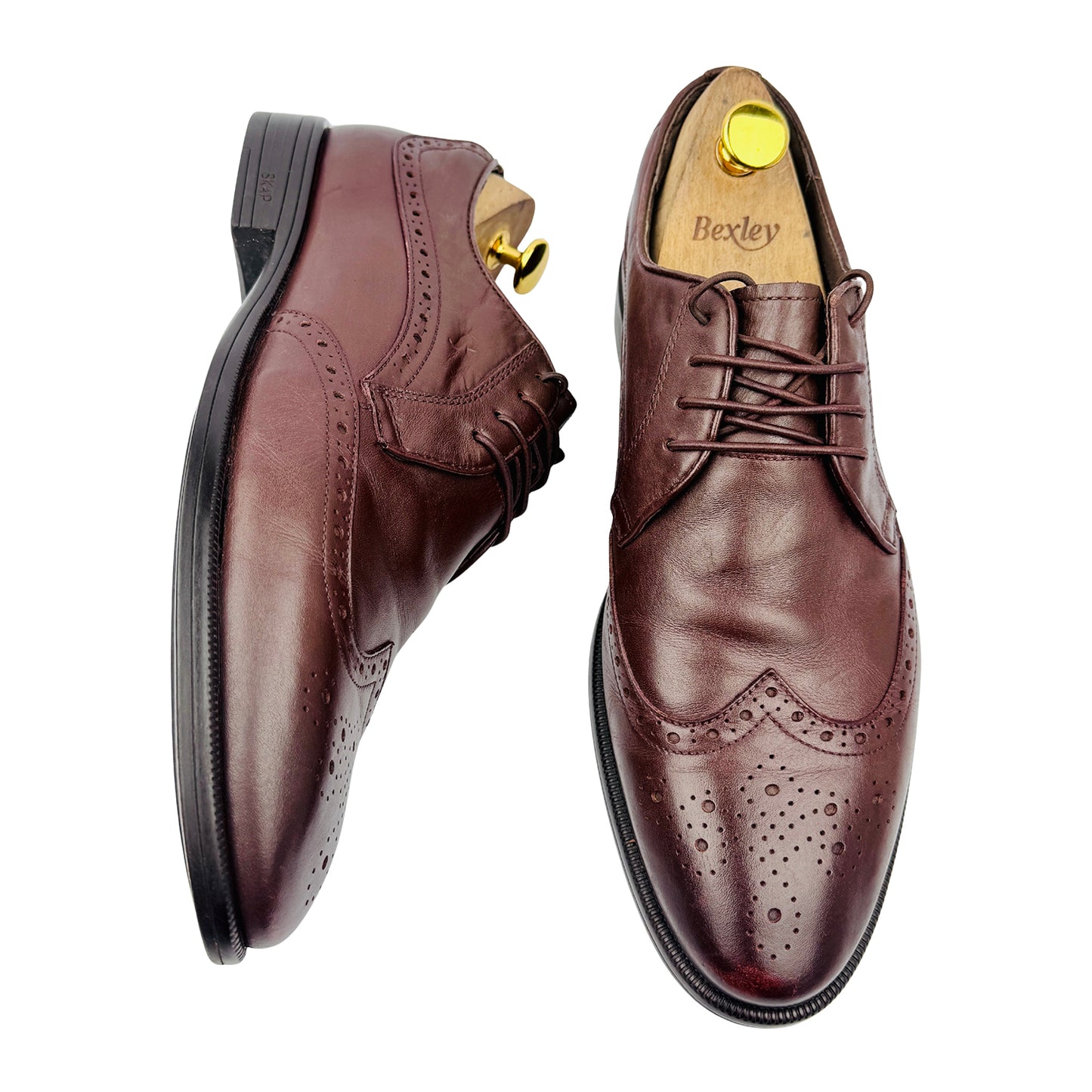 SKAP Men's Brown Brogue Derby Oxford Shoes (Size 42.5/43)