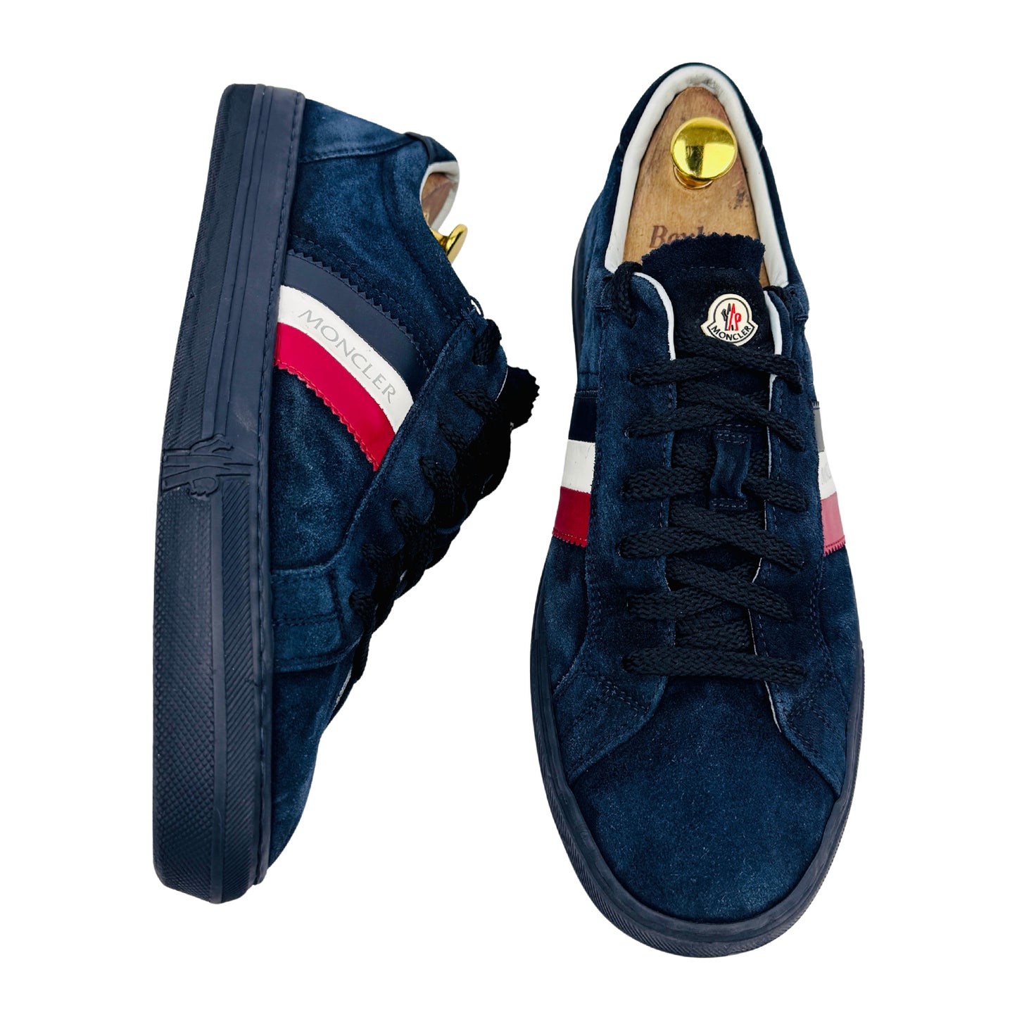 Moncler New Monaco Navy Suede Sneakers (Size 43/43.5)