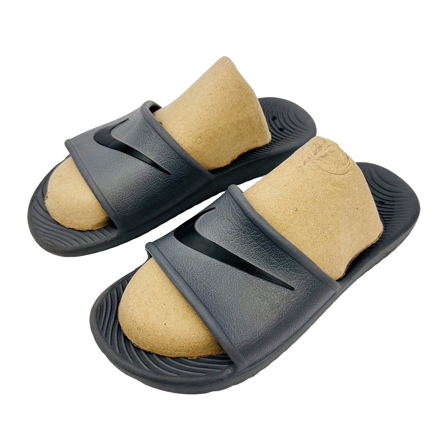 Left Side image of Nike Men's Gray Kawa Slides