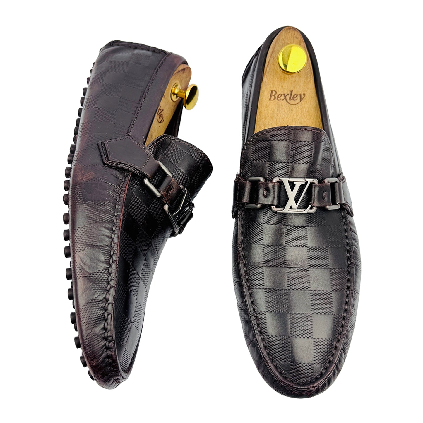 One Front One Cross image of Louis Vuitton Hockenheim Brown Moccasins (Size 42.5)