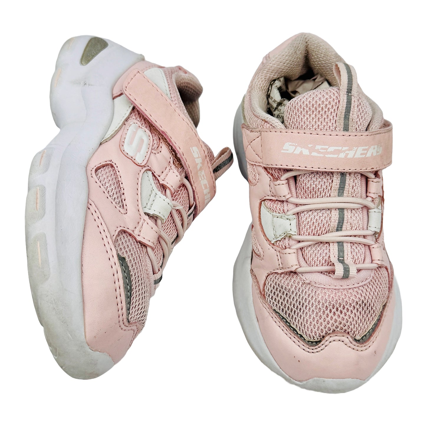 One Front One Cross image of Skechers Kid's D'Lites Ultra Shoes (Size 27.5) - 664144L PNK