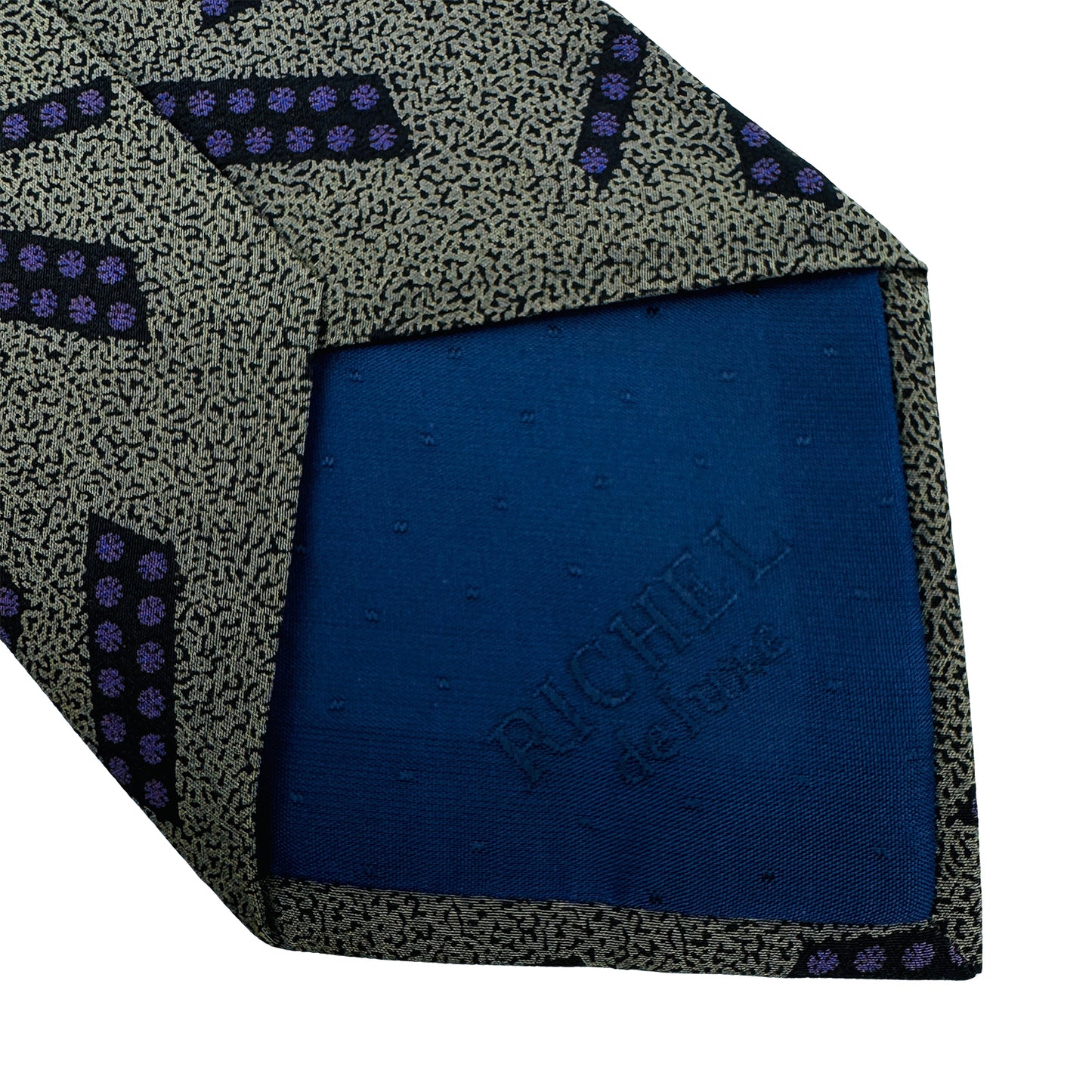 Richel De Luxe Olive Grey 'Geometric Pattern' Tie (Size Regular)