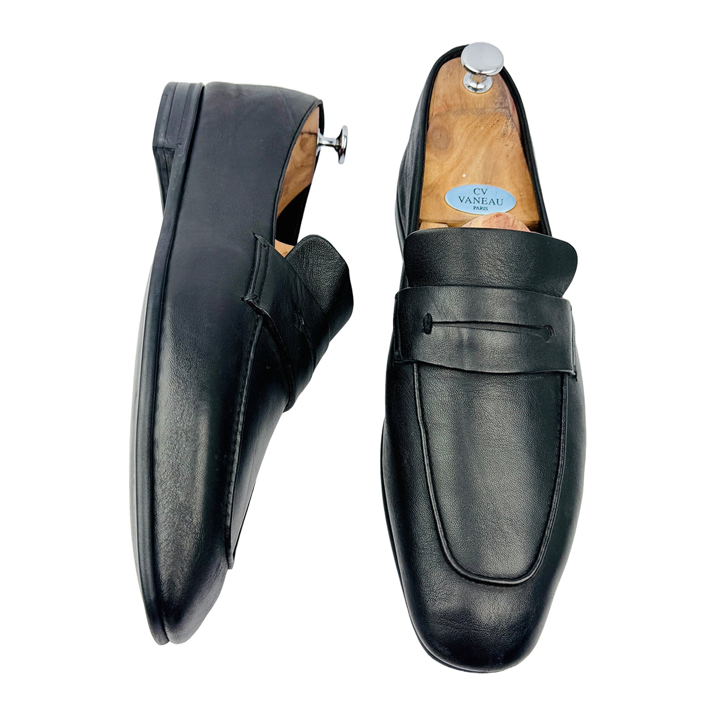 Ermenegildo Zegna L'Asola Hancrafted Black Loafers (Size 45/45.5)