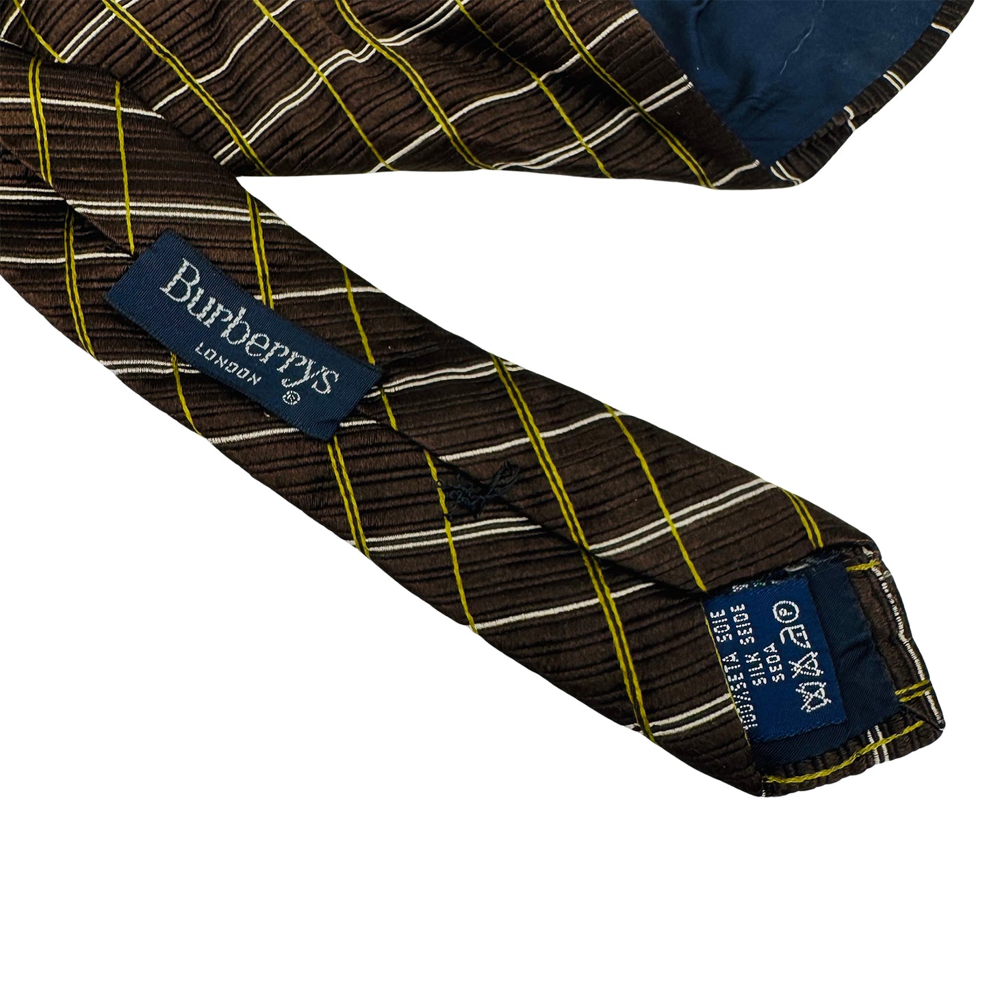Burberry Dark Brown 'Diagonal Windowpane Lines' Tie (Size Regular)