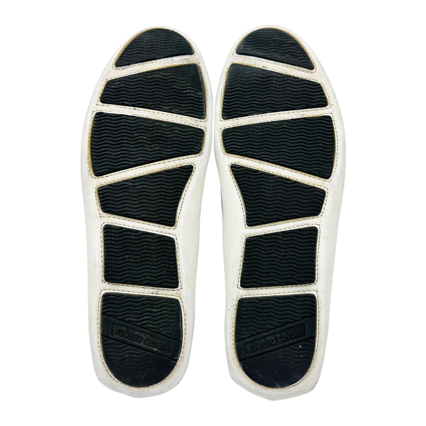Roberto Cavalli Snake-Bit White Leather Loafers (Size 42.5)