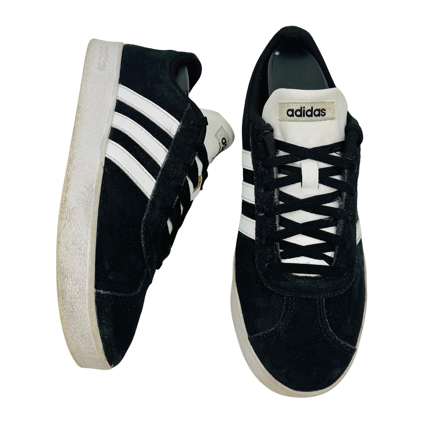 Adidas VL Court 2.0 'Core Black' Sneakers (Size 37.5) - DB1827