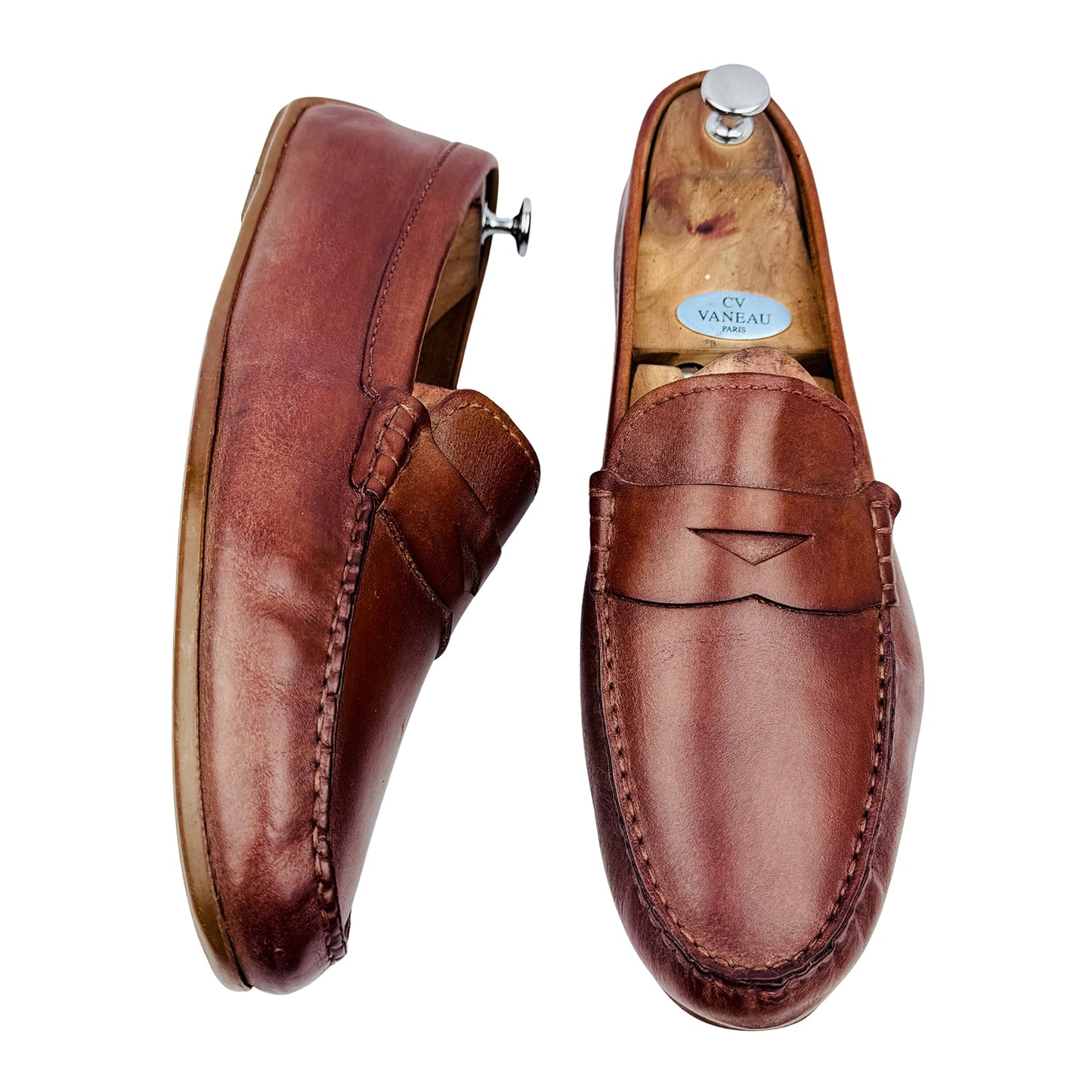 Clarks Men's Brown Leather Loafers (Size 45) - 261238247105