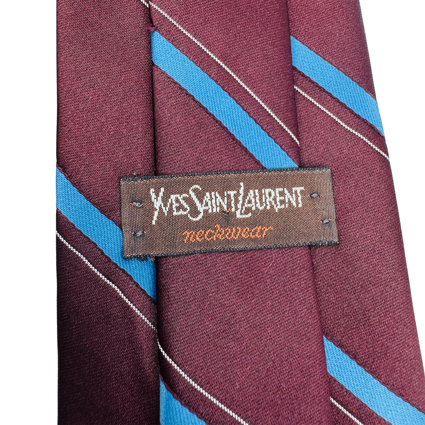 Yves Saint Laurent Burgundy 'Diagonal Stripes' Tie (Size Regular)