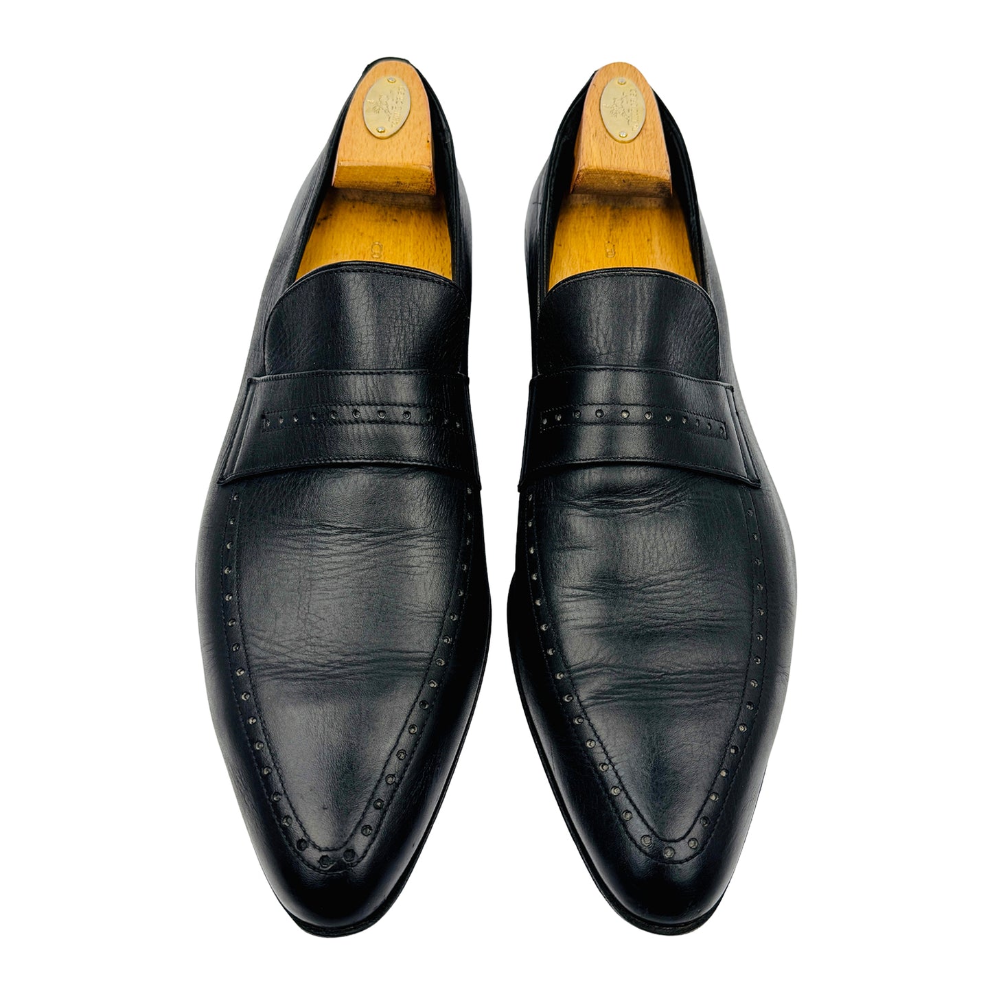 Charles Jourdan Black Leather Penny Loafers (Size 43.5)