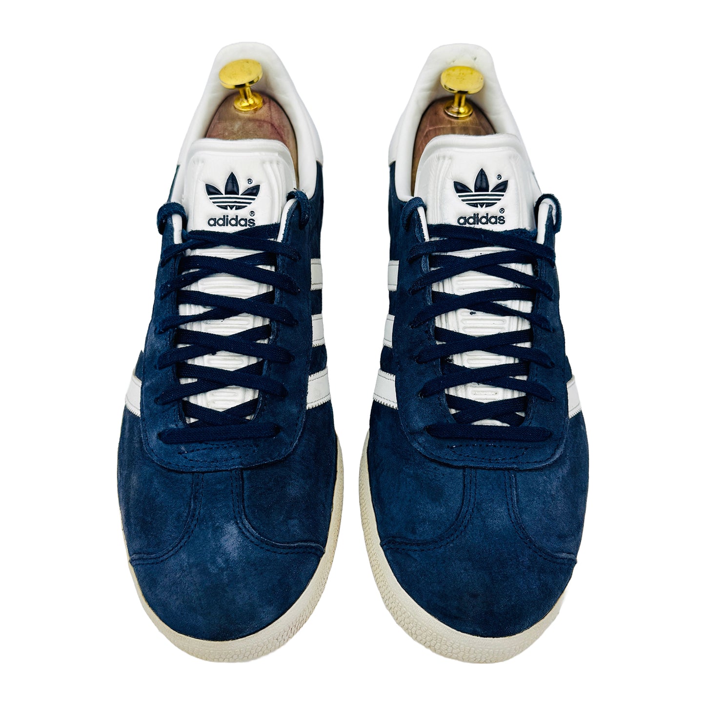 Front image of Adidas Gazelle Navy White Sneakers (Size 43.5) - BB5478