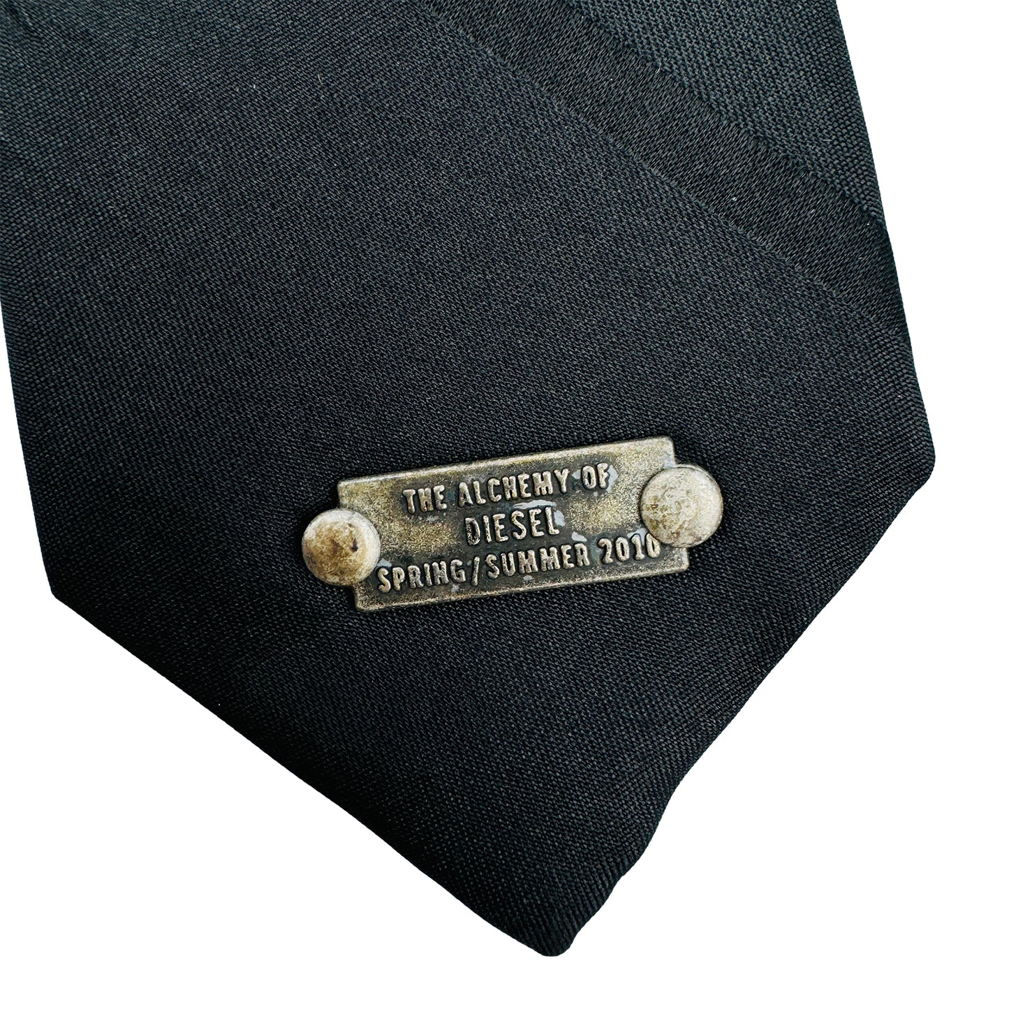 Diesel Black 'Diagonal Stripes' Tie (Size Slim Fit)