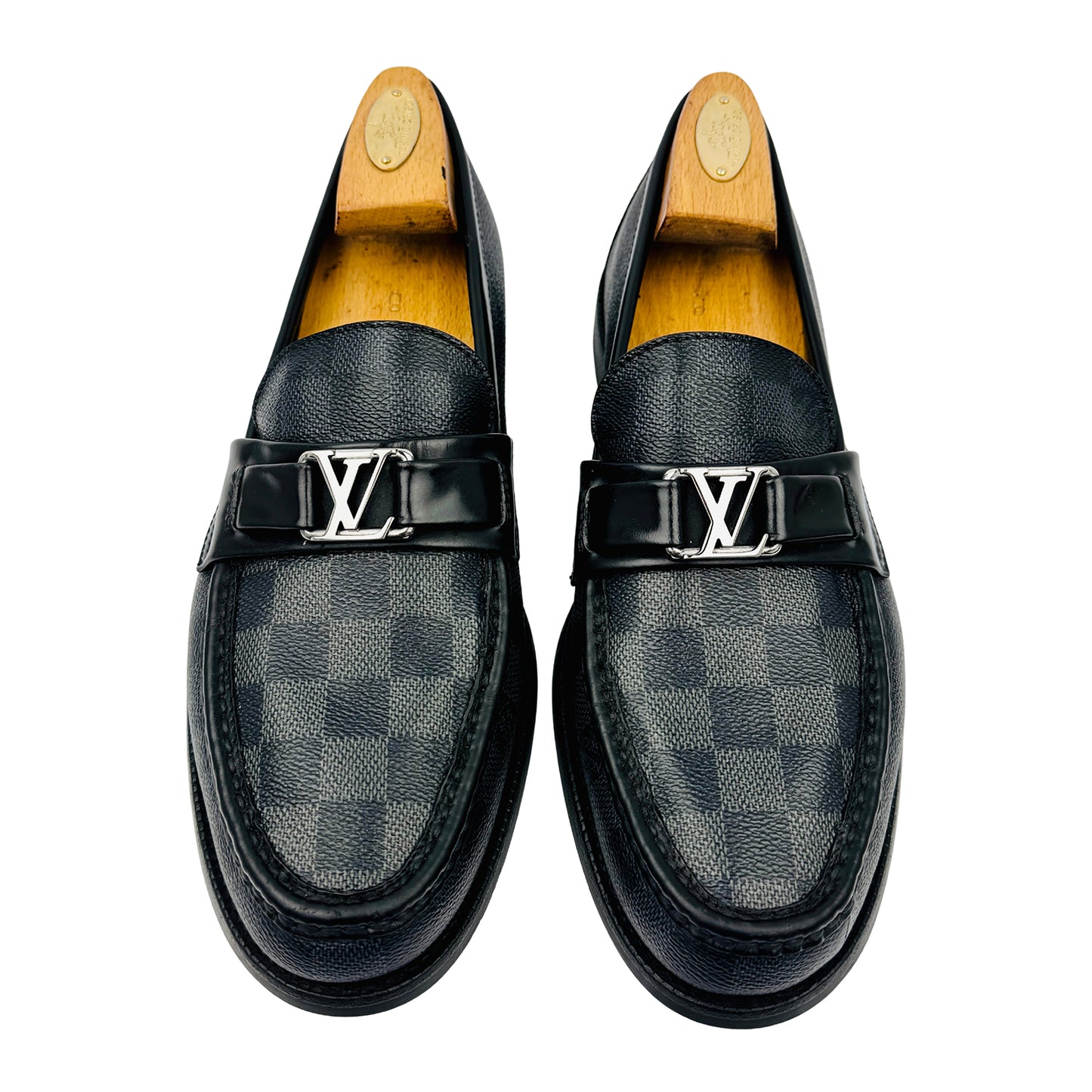 Louis Vuitton Men's Major Damier Ebene Leather Loafers (Size 42)