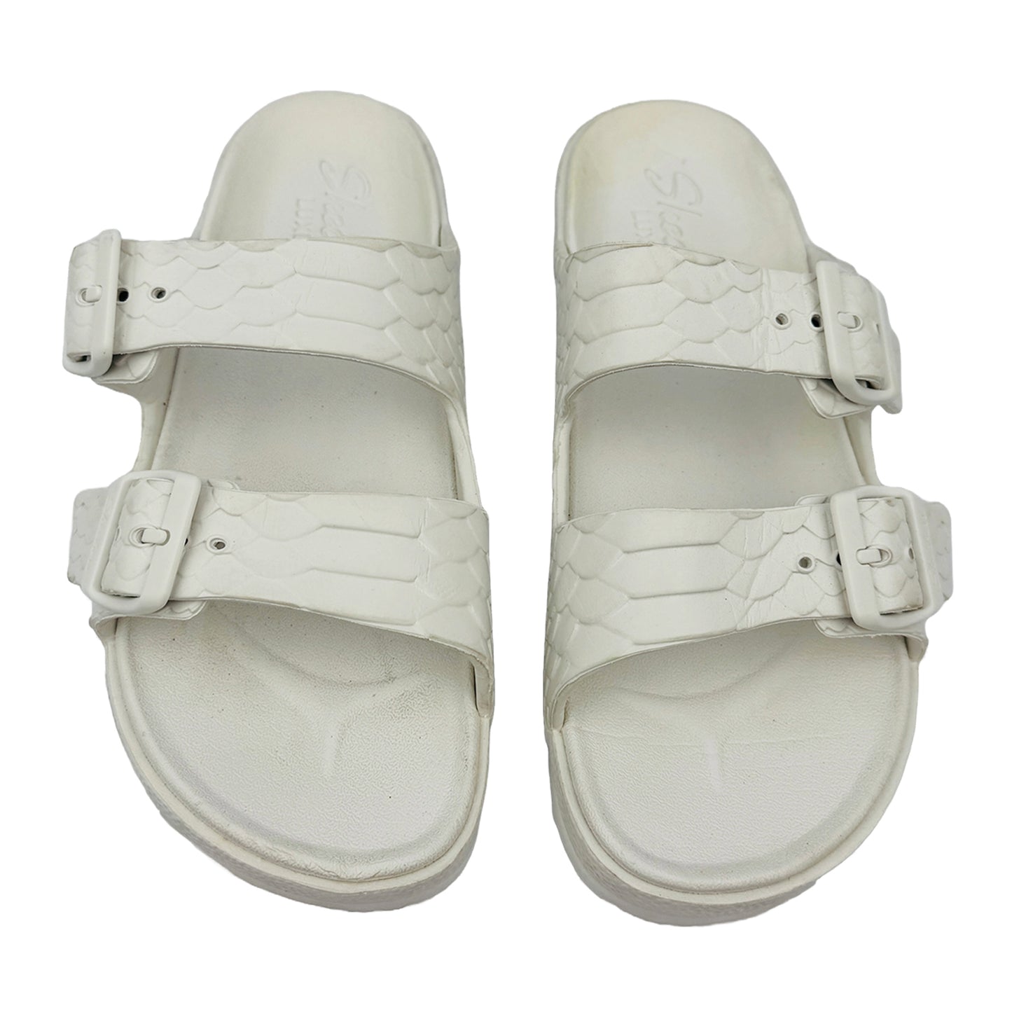 Front image of Skechers Women's Arch Fit Slippers (Size 38/39) - 111378 WHT