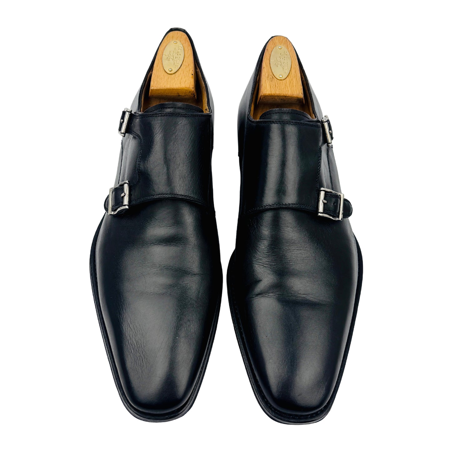 Magnanni Miro Double Monk Strap Black Shoes (Size 42) - 13274