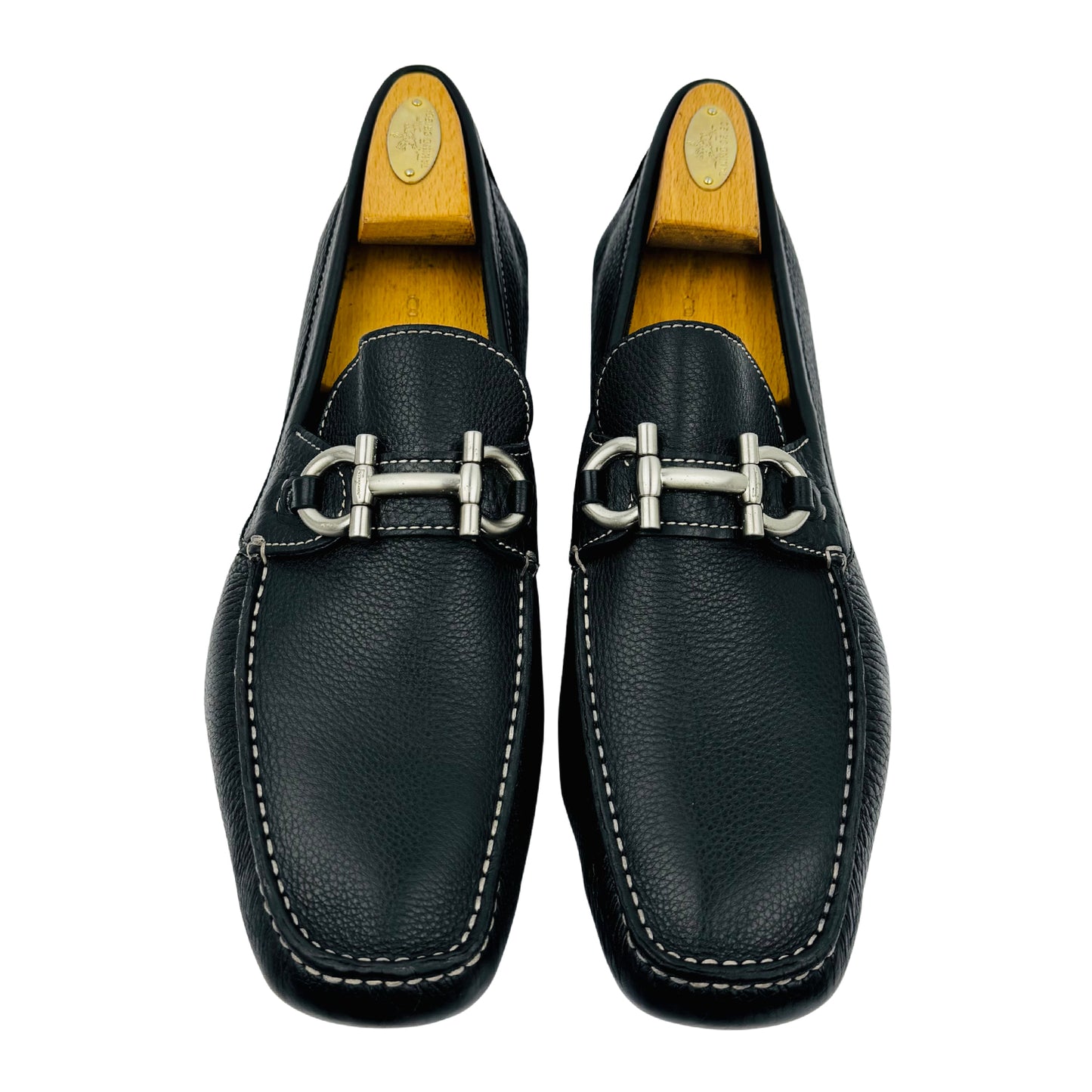 Salvatore Ferragamo Parigi Gancini Driver Black Loafer (Size 45)