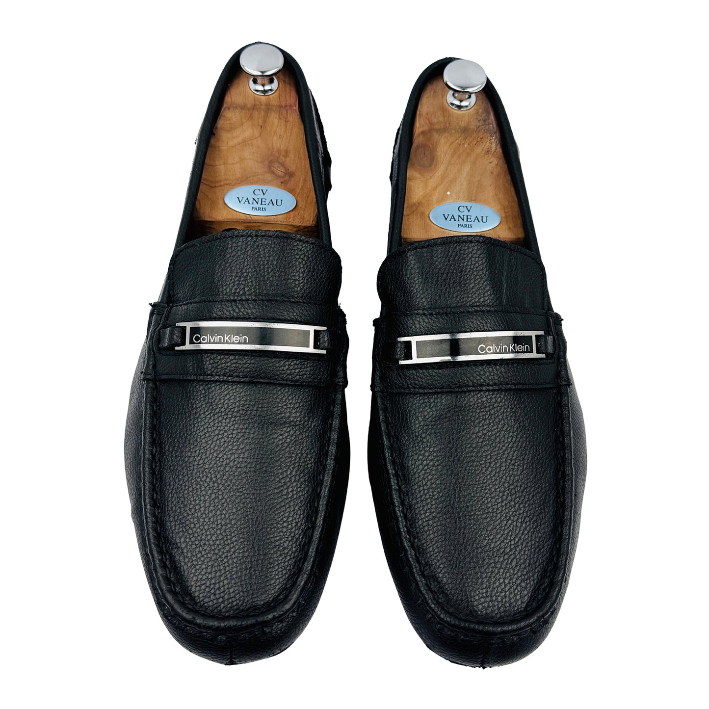 Calvin Klein Merver Black Pebbled Leather Loafers (Size 45.5/46) - CMMERVE-R