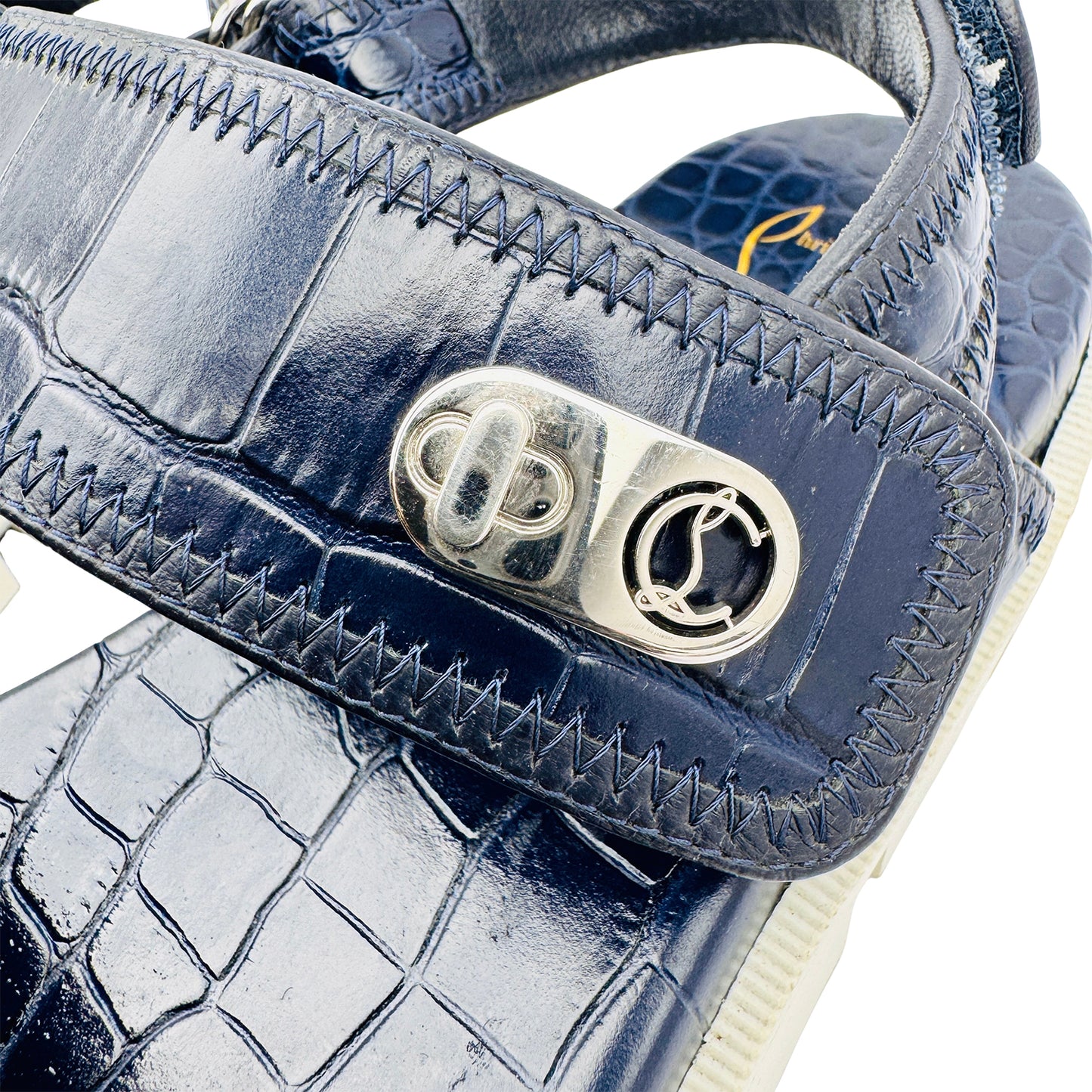 Christian Louboutin Women's Lock Cool Blue Sandals (Size 35)