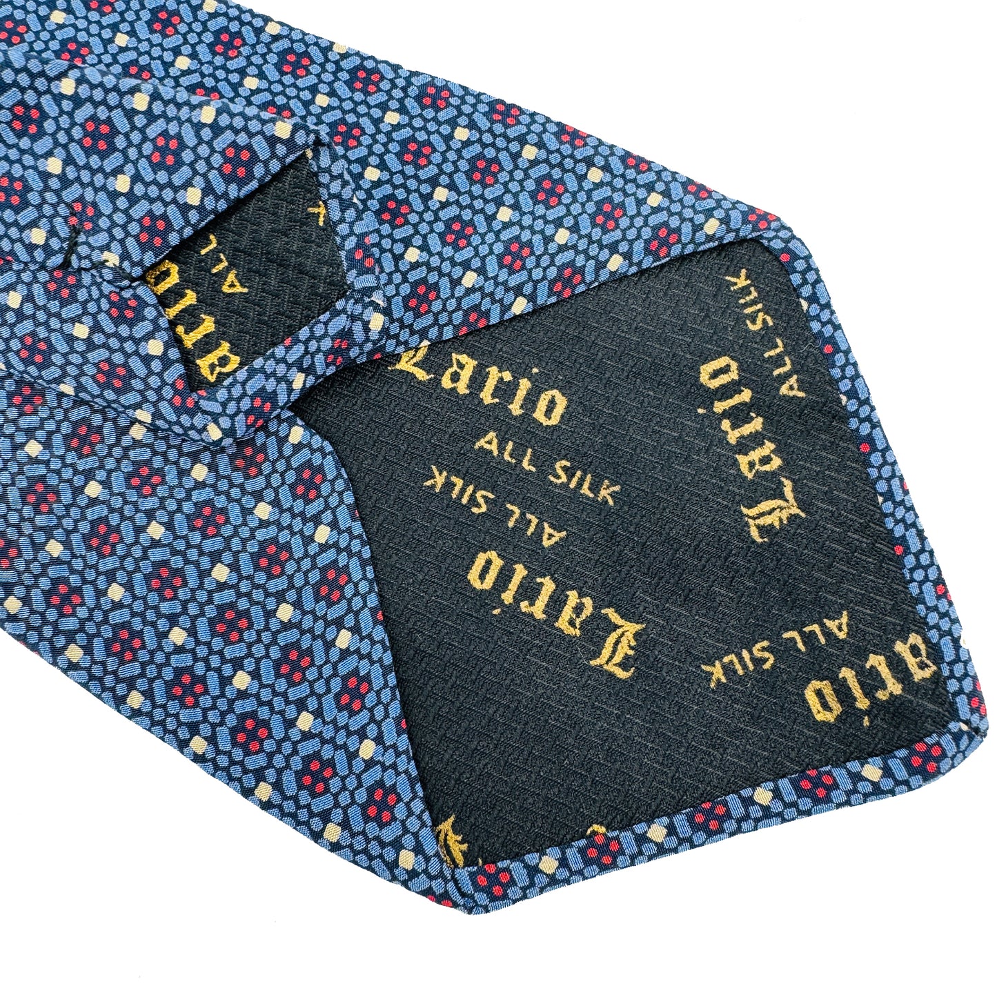 Lario Navy Blue 'Geometric Accents' Tie (Size Regular)