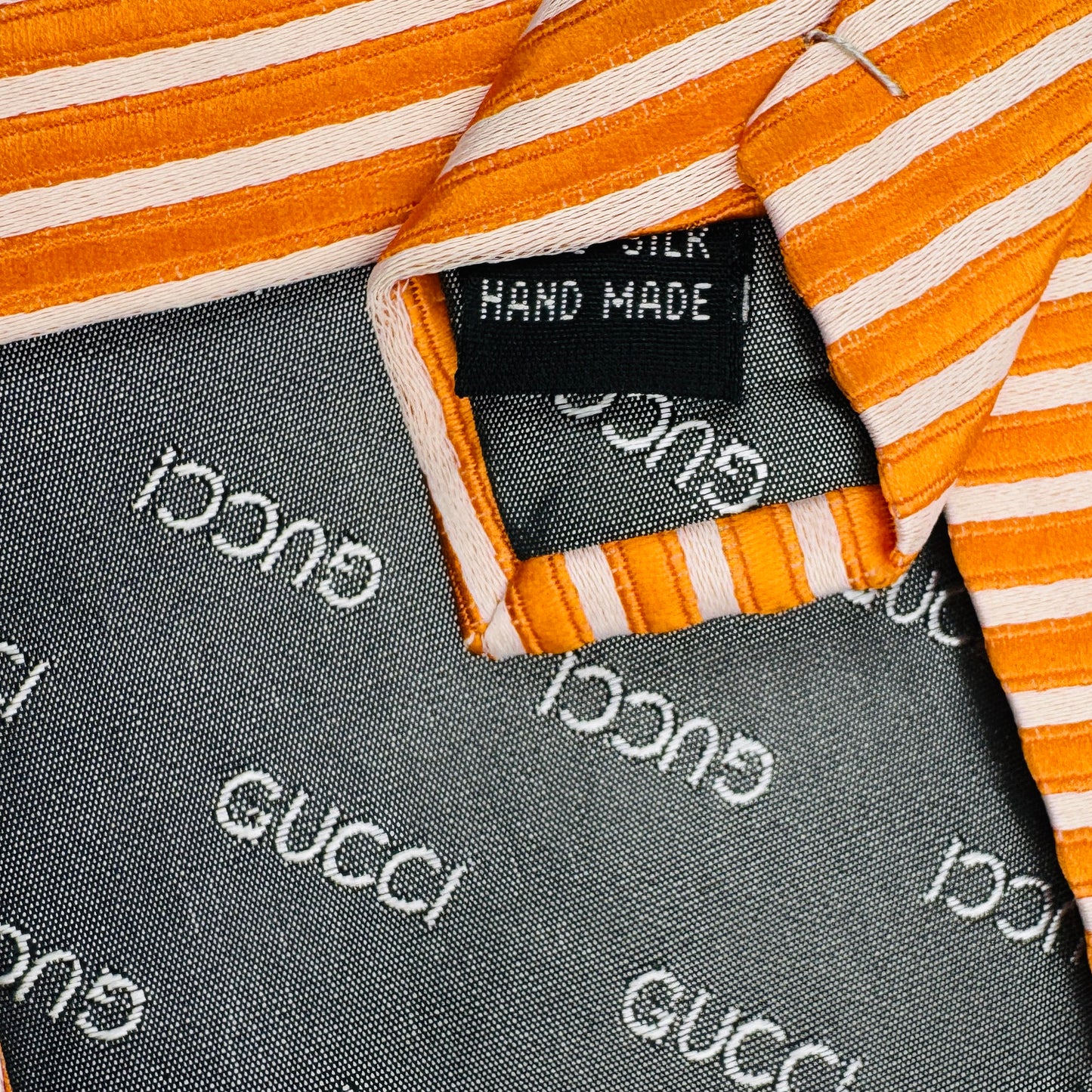 Gucci Orange 'Diagonal Stripes' Tie (Size Regular)