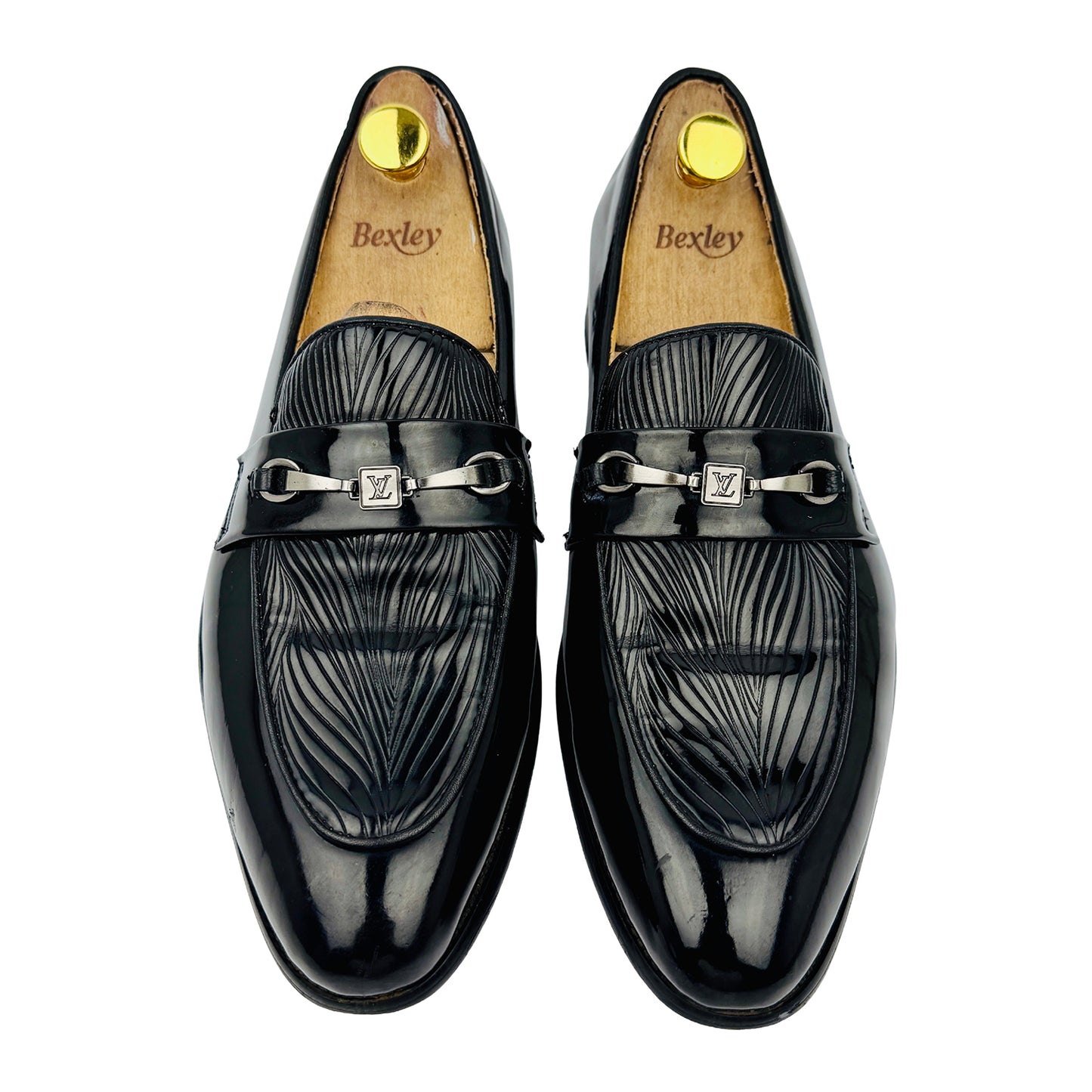 Louis Vuitton Men's Black Patent Leather Loafers (Size 42.5)