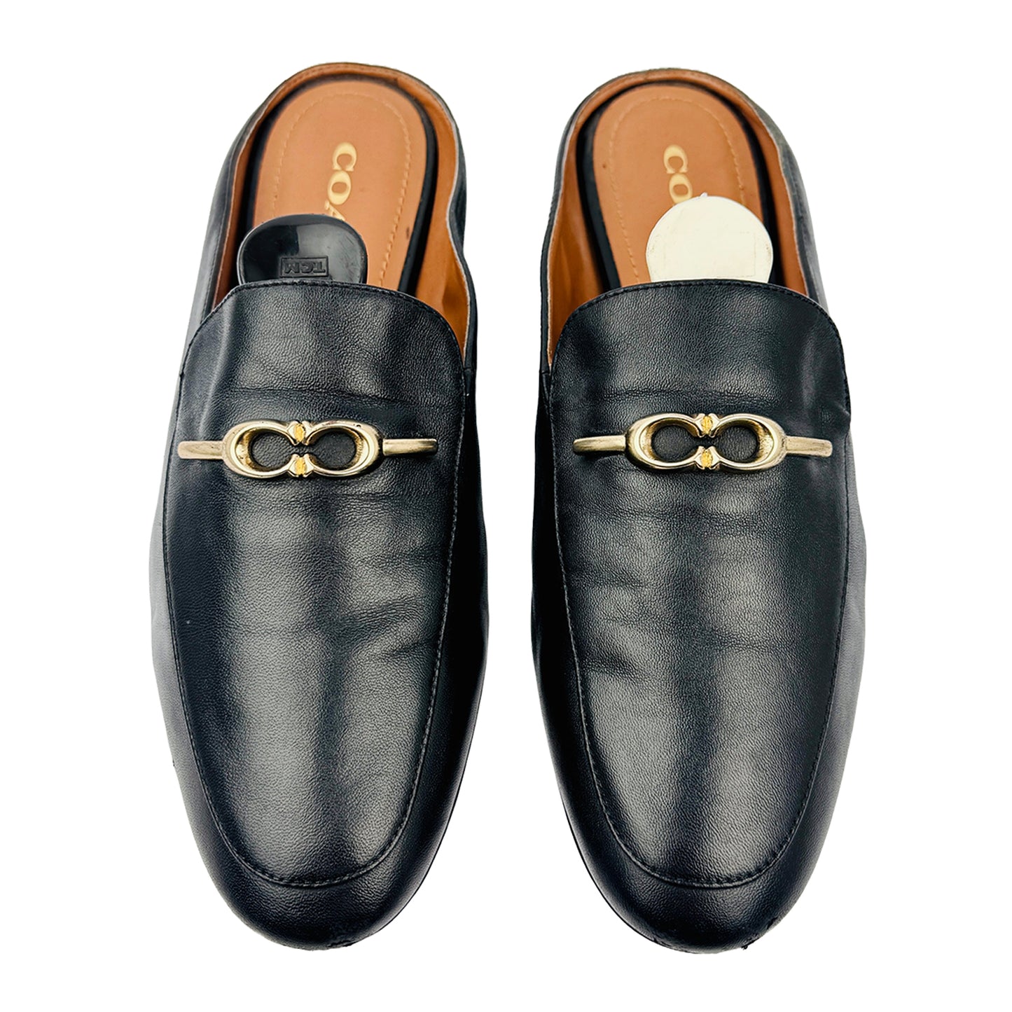Coach Sienna Black Leather Slides (Size 38) - C5770