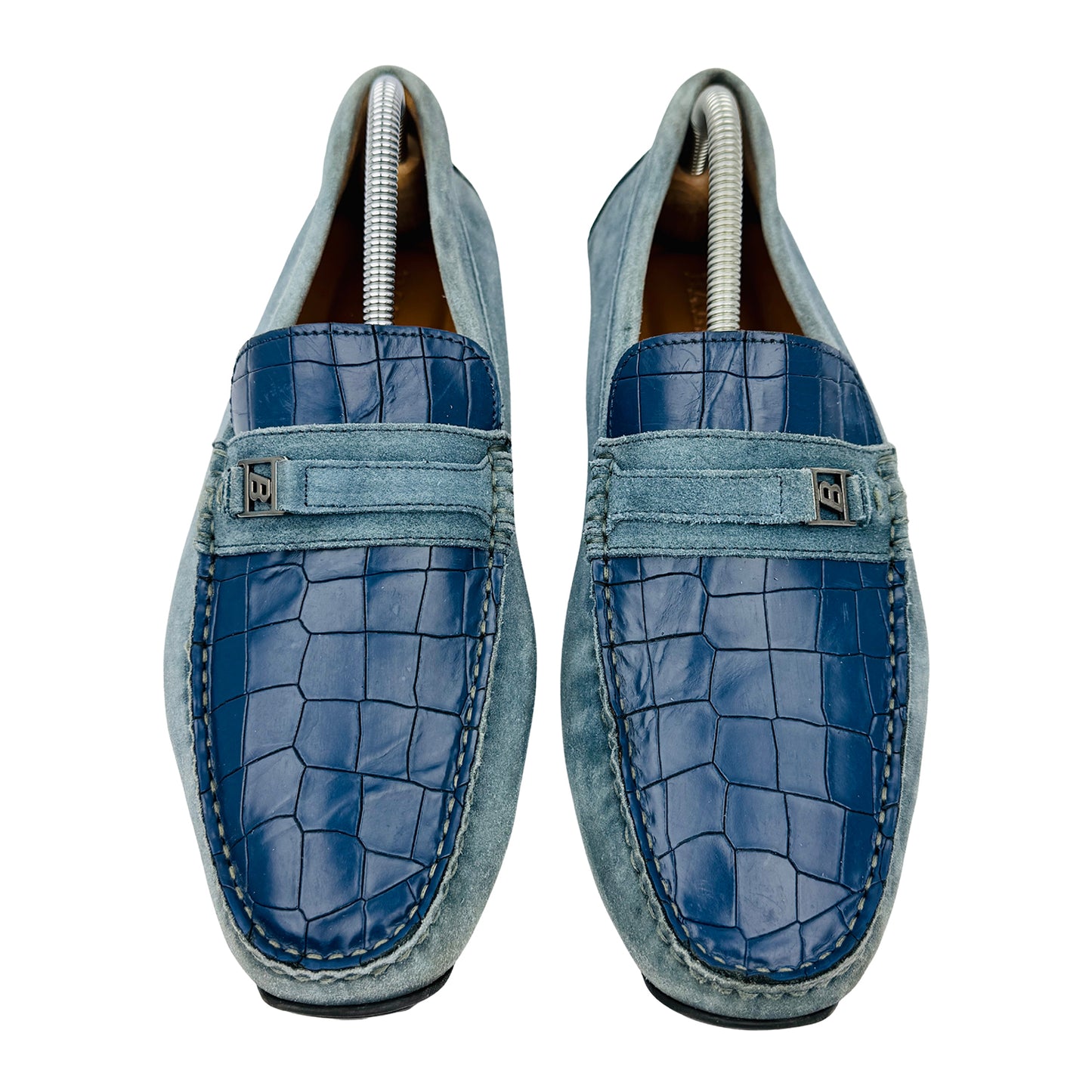 Bally Men's Keeper Blue Suede Leather Loafers (Size 43/43.5)