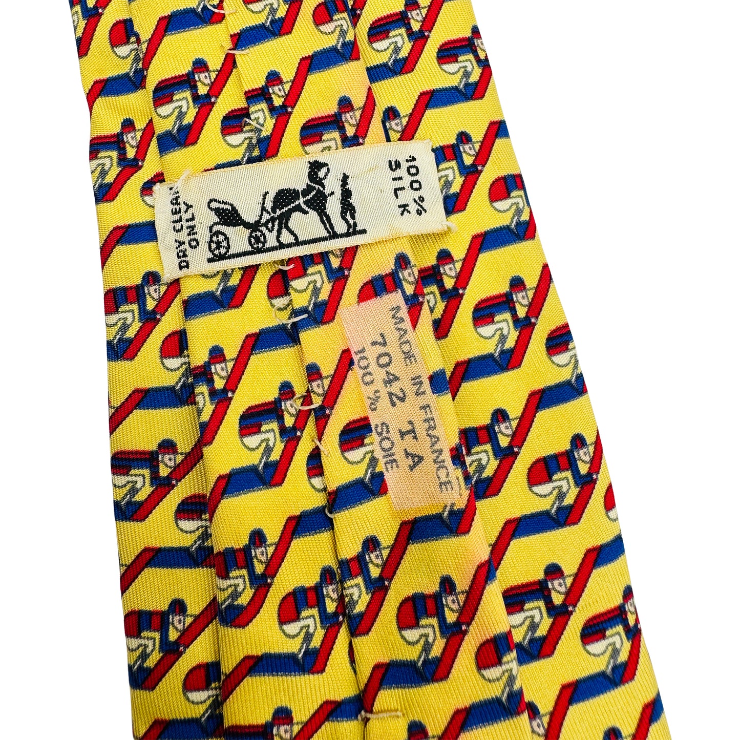 Hermès Yellow 'Geometric Pattern' Tie (Size Regular)