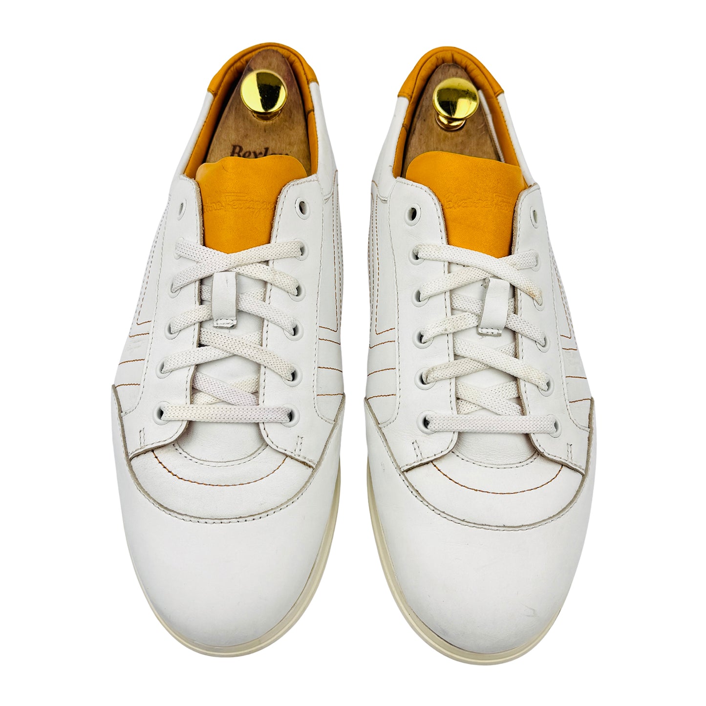 Salvatore Ferragamo Men's Leather White Sneakers (Size 42.5)