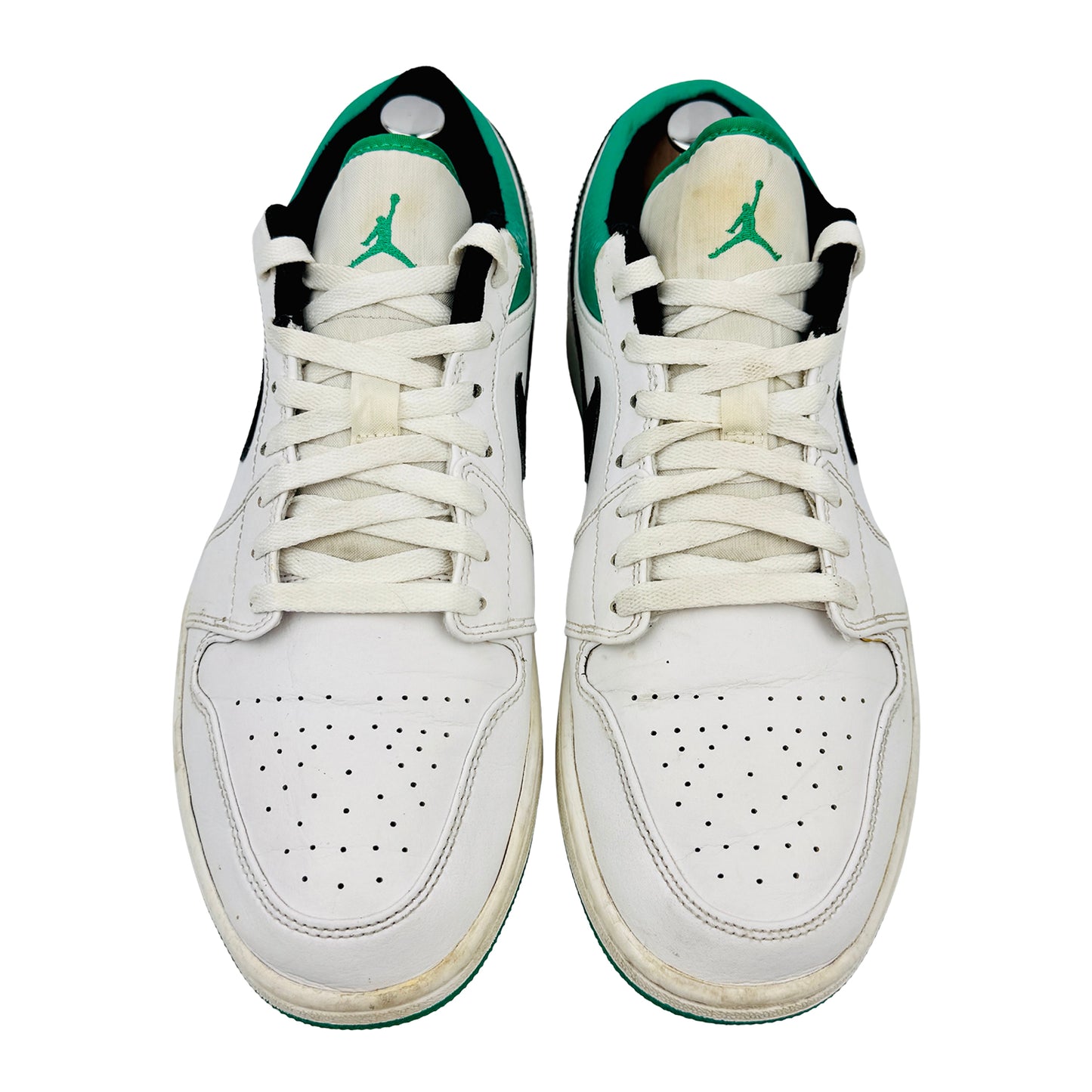 Nike Air Jordan 1 Low 'White Lucky Green' Shoes (Size 46) - 553558-129