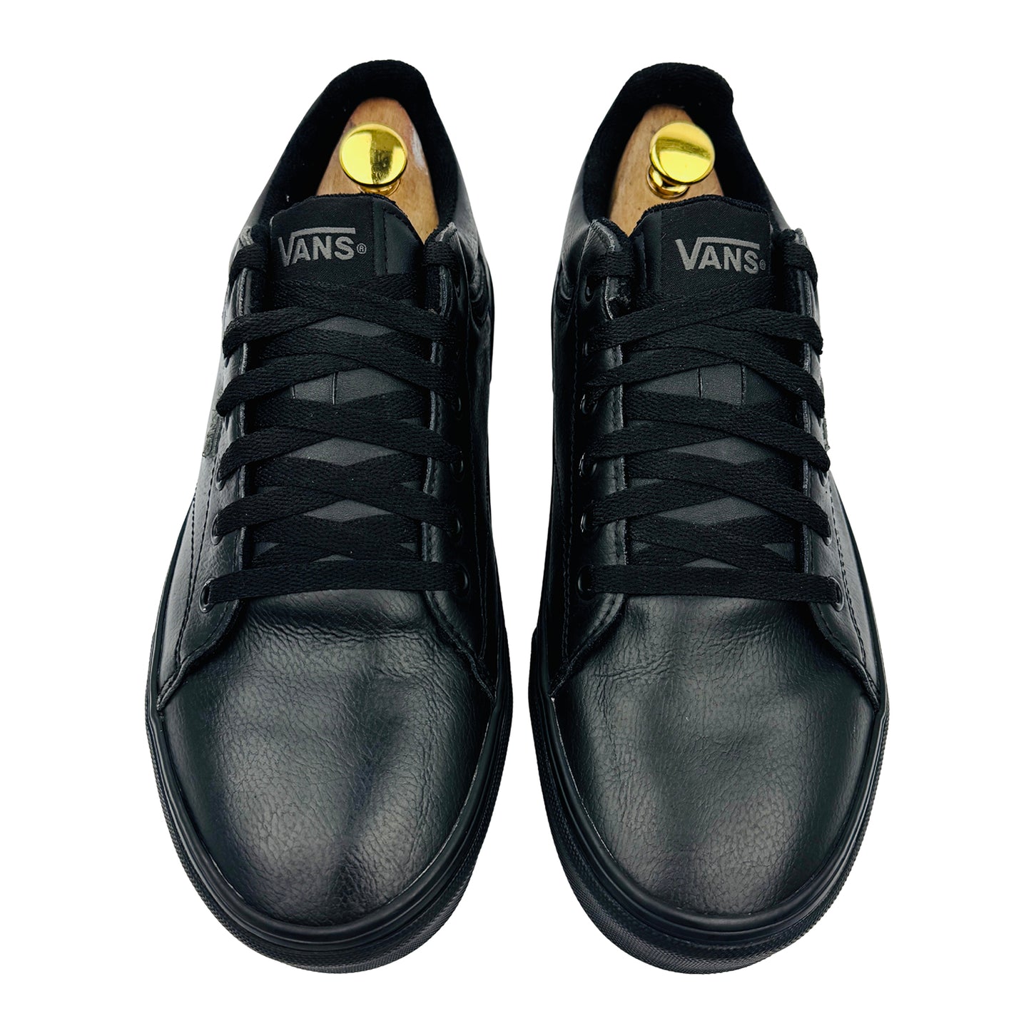 Vans Men's Atwood Black Leather Classic Sneakers (Size 43)