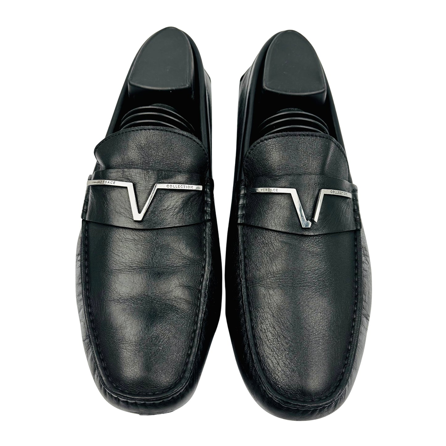 Versace V-Logo Bit Driver Black Loafer (Size 41/42)
