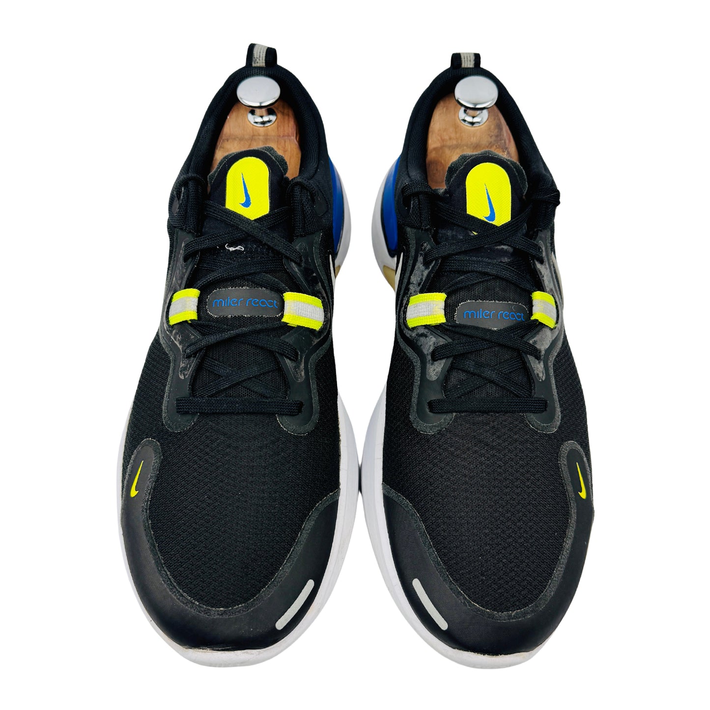 Nike Men's React Miler 'Black Cyber Blue' Shoes (Size 45) - CW1777-011
