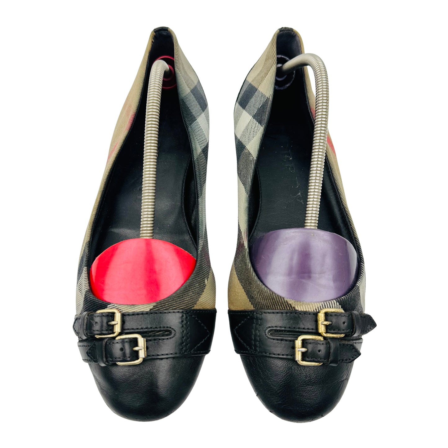 Burberry Women's Check Canvas Italian Flats (Size 39.5/40)