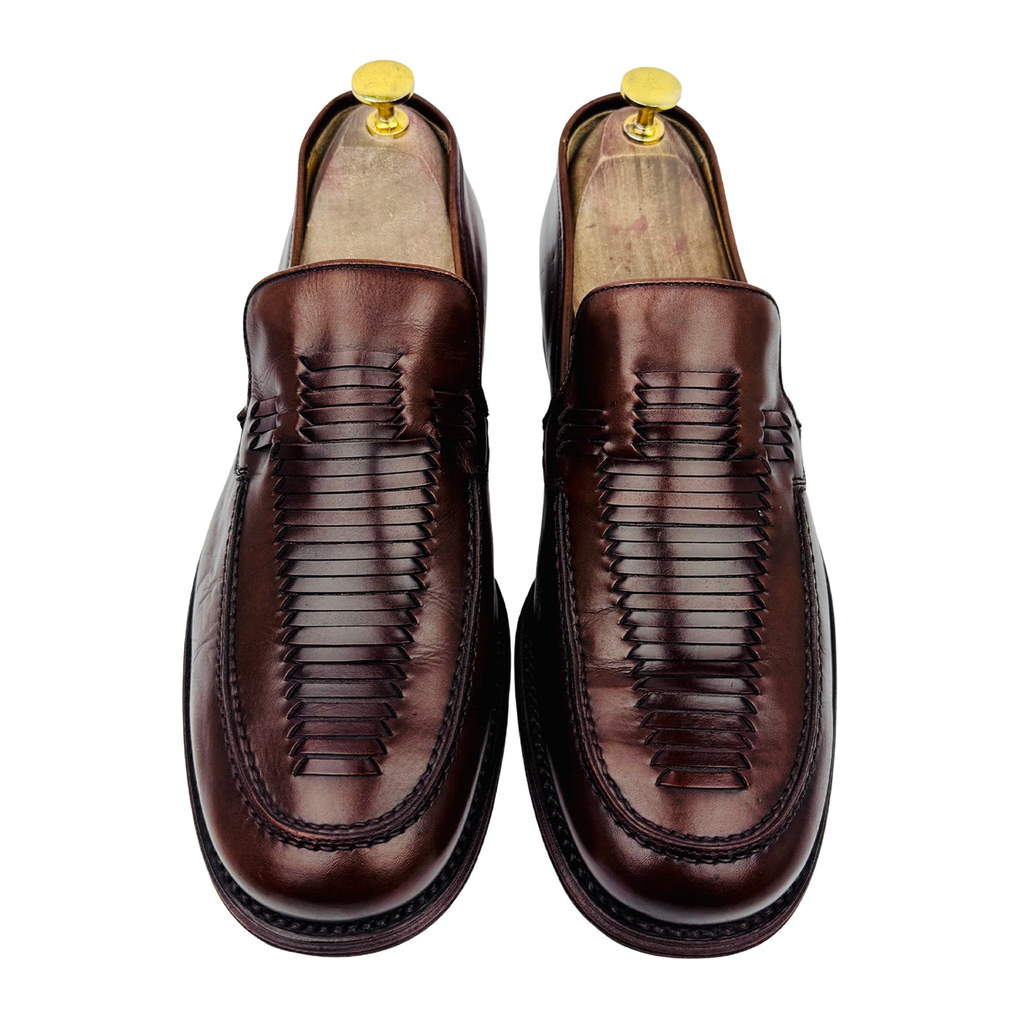 Bally Coreto Woven-Vamp Dark Brown Loafers (Size 42.5)
