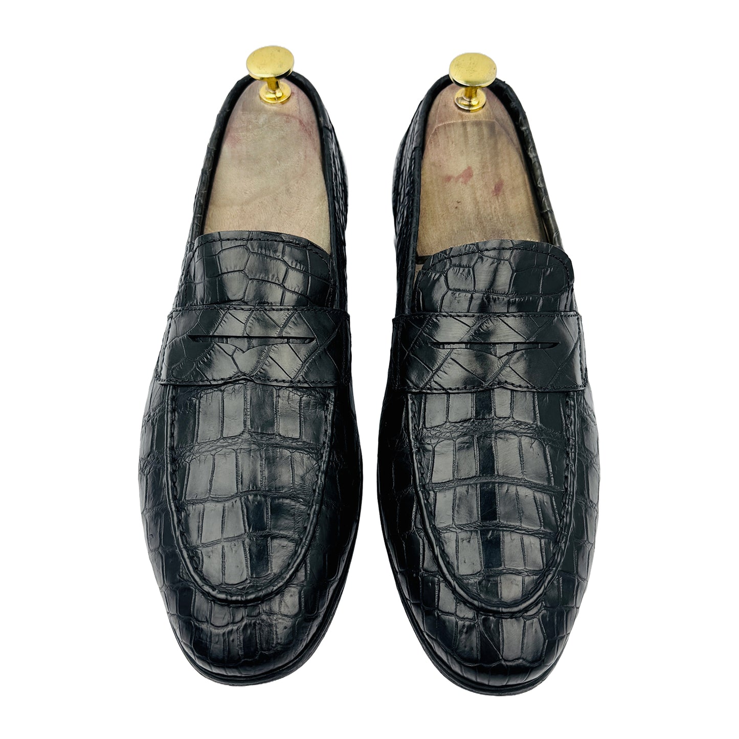 Saint Laurent Men's Crocodile Leather Black Loafers (Size 40/40.5)