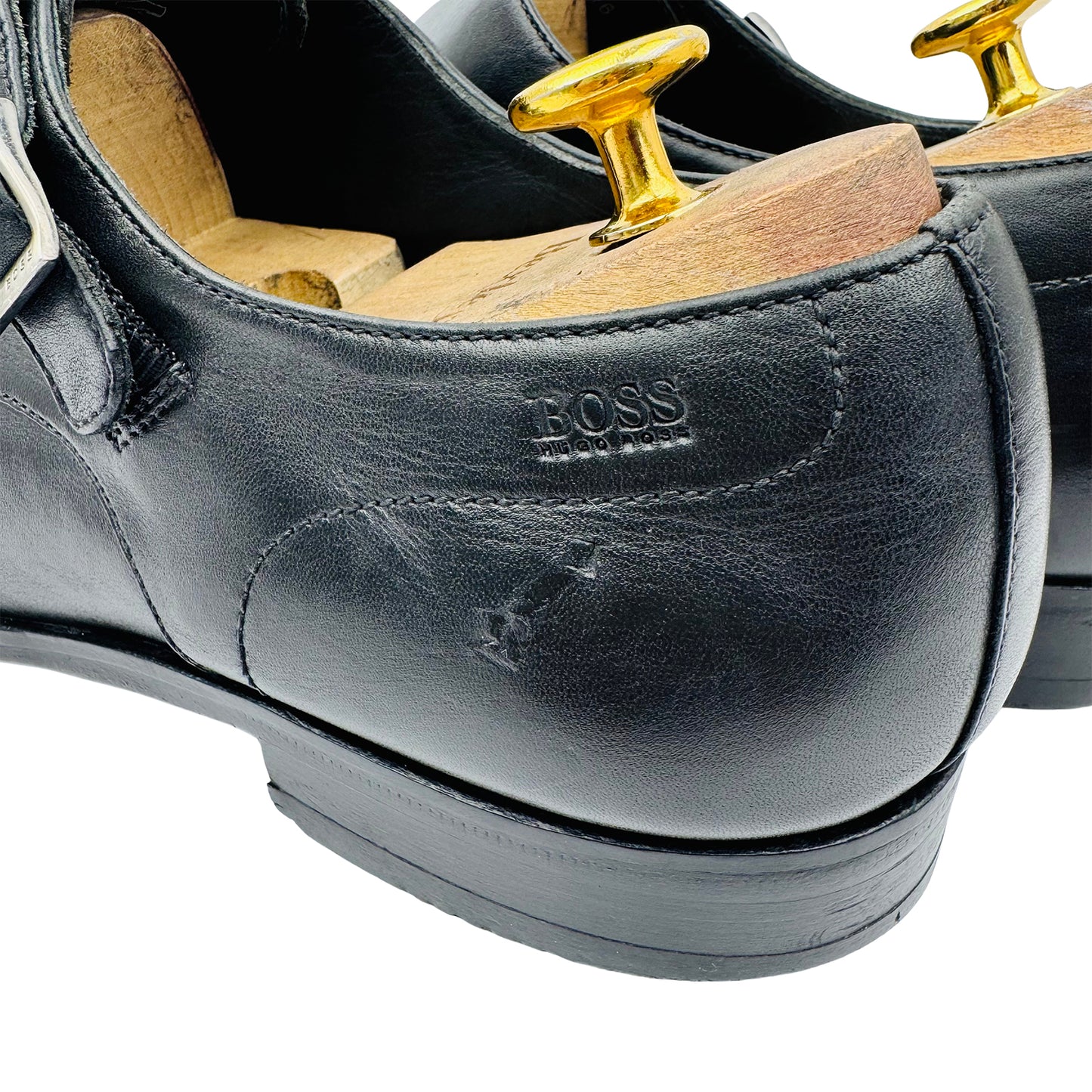 Boss Leather Double Monk Strap Shoes (Size 43.5/44) - 50246576