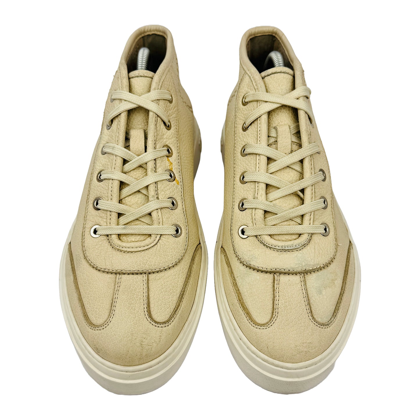 Front image of Salvatore Ferragamo Men's Angel Leather Sneakers (Size 42)