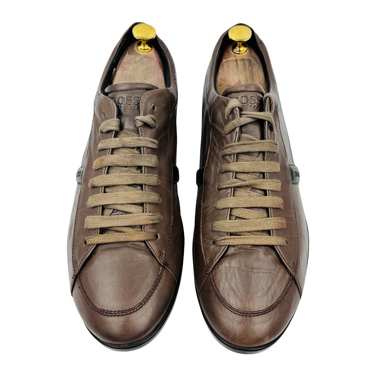 Hugo Boss Men's Brown Leather Sneakers (Size 43/43.5)